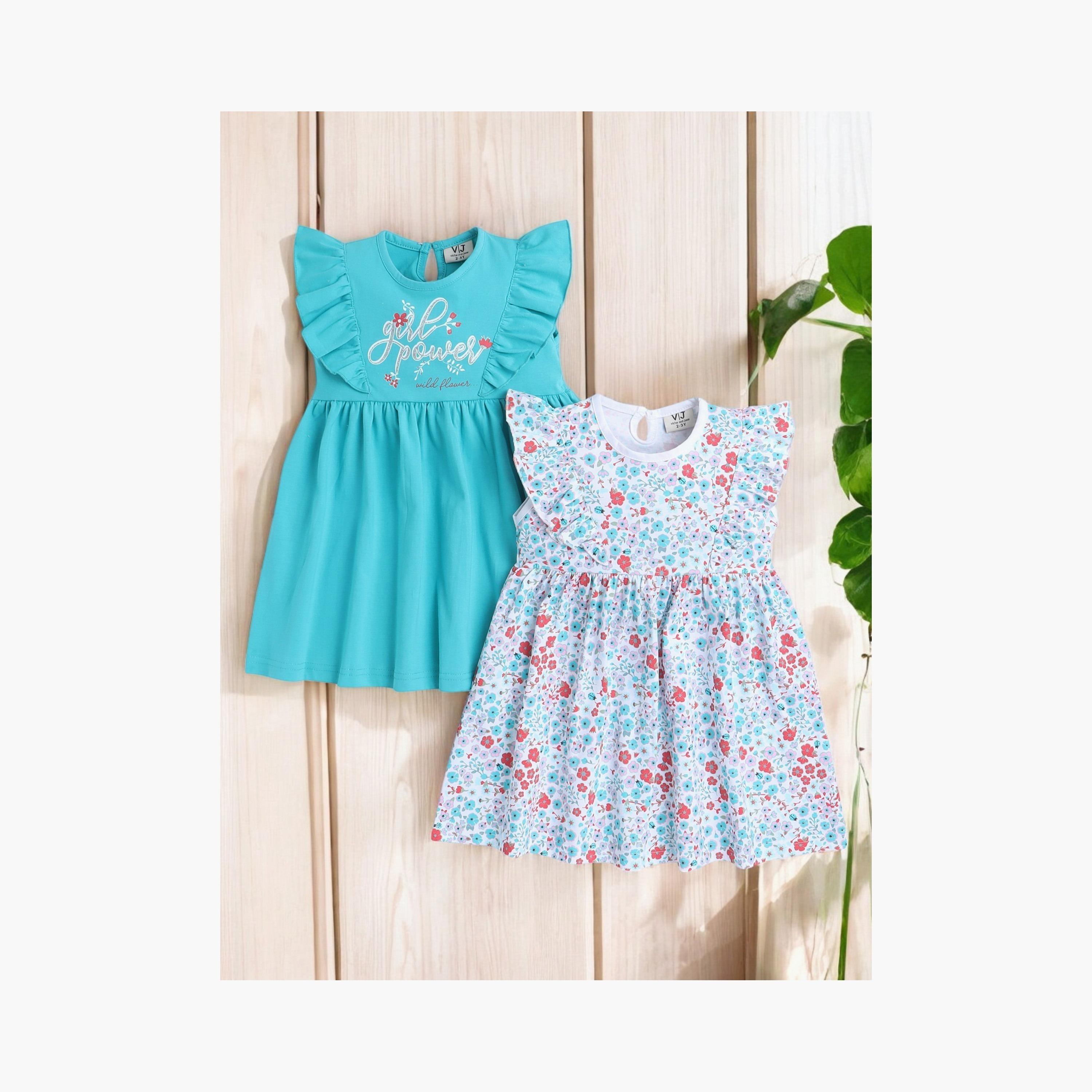 Victor and Jane 2-Piece Floral Printed Cap Sleeves Dresses-girls-clothing-dressesandjumpsuits-image-4