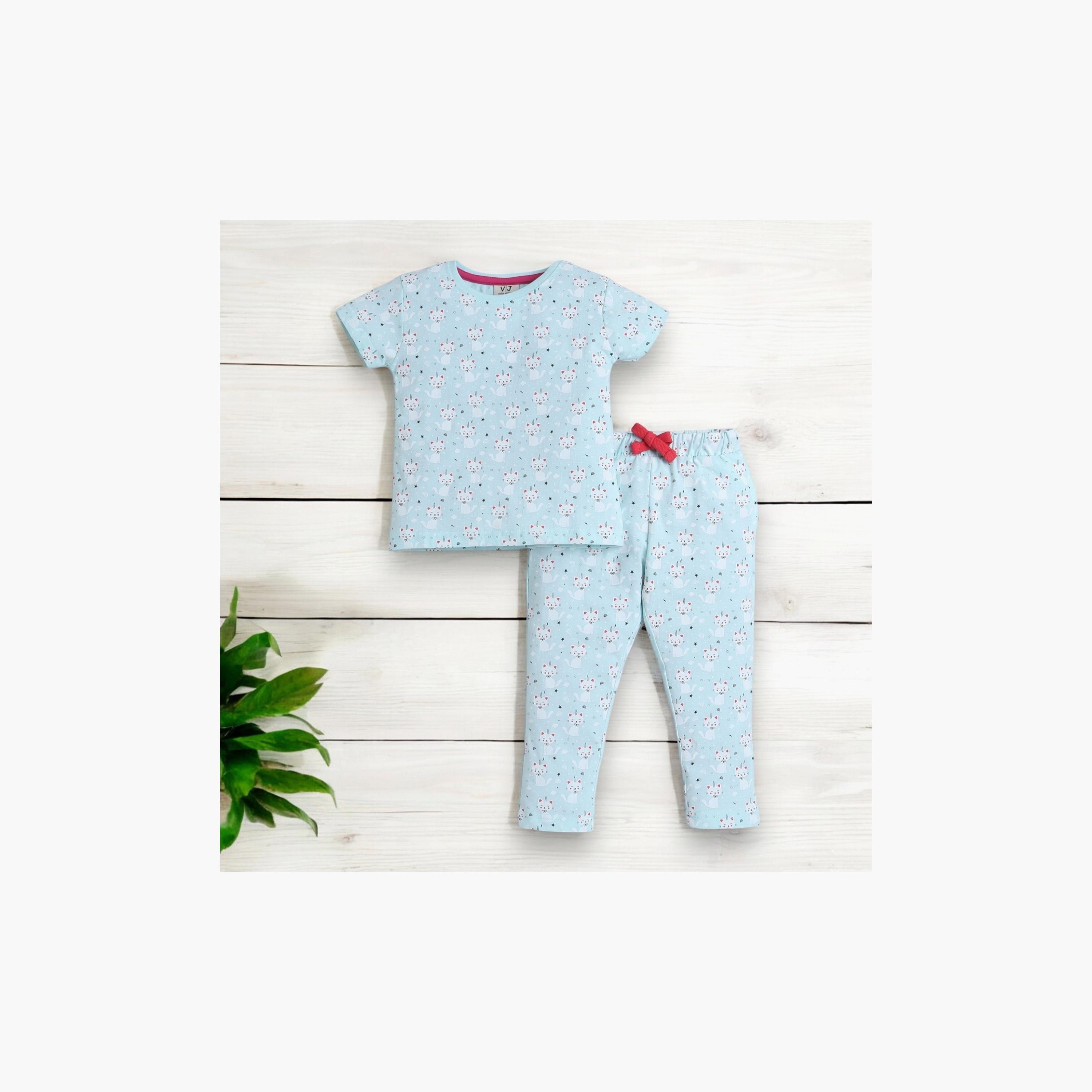 Victor and Jane 2-Piece Printed Short Sleeves T-Shirt with Joggers-baby-girls-clothing-nightwear-pyjamasets-image-5