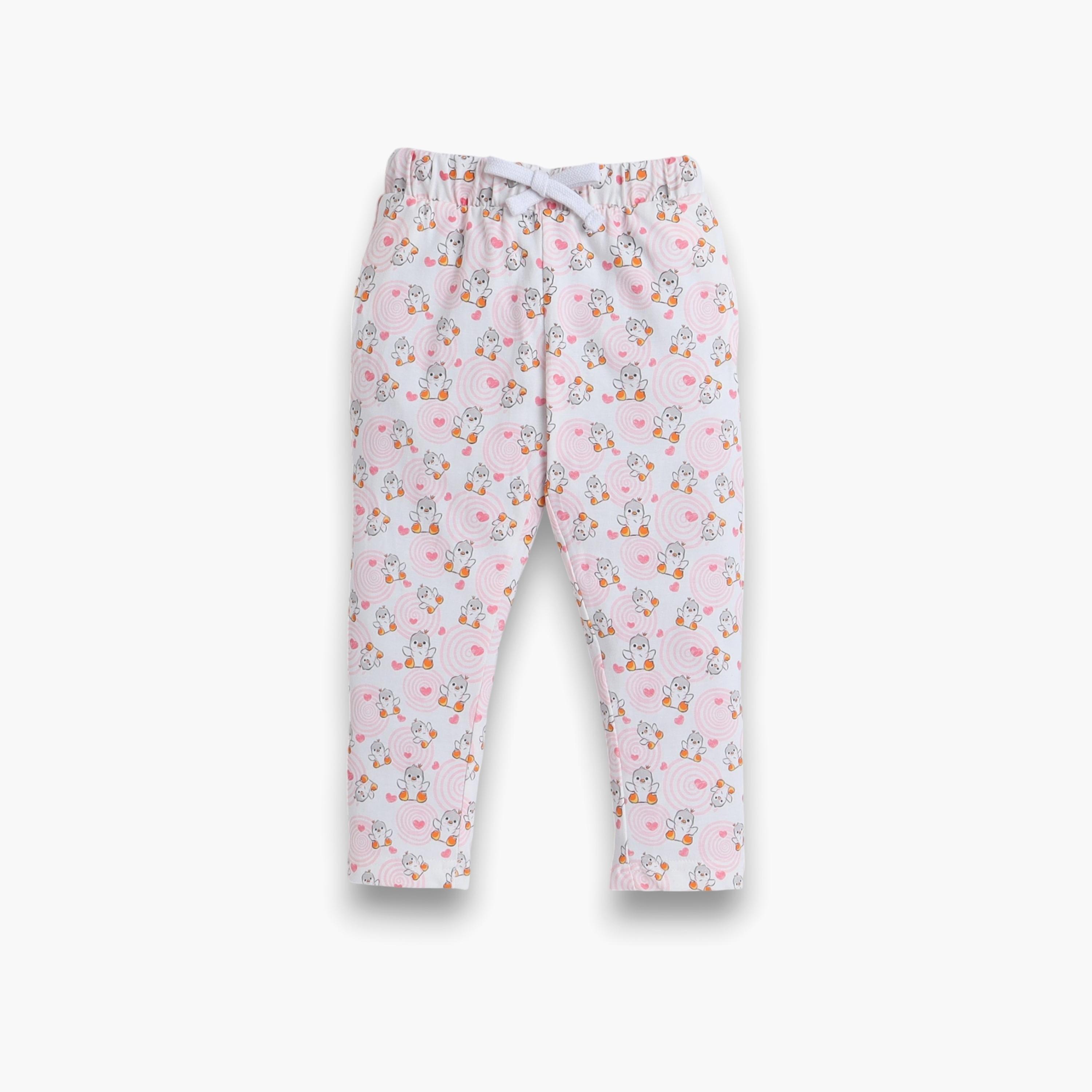 تي شيرت مطبوع بأكمام قصيرة مكون من قطعتين مع بنطال رياضي من فيكتور اند جين-girls-clothing-nightwear-image-3