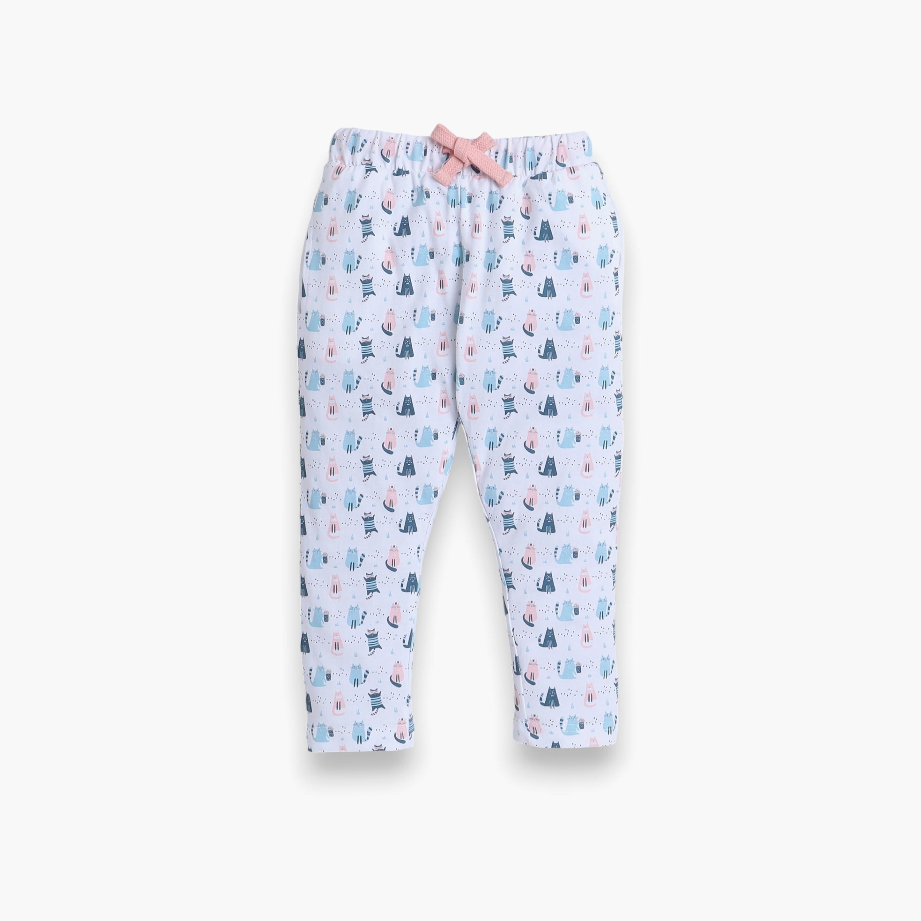 تي شيرت مطبوع بأكمام قصيرة مكون من قطعتين مع بنطال رياضي من فيكتور اند جين-baby-girls-clothing-nightwear-pyjamasets-image-3