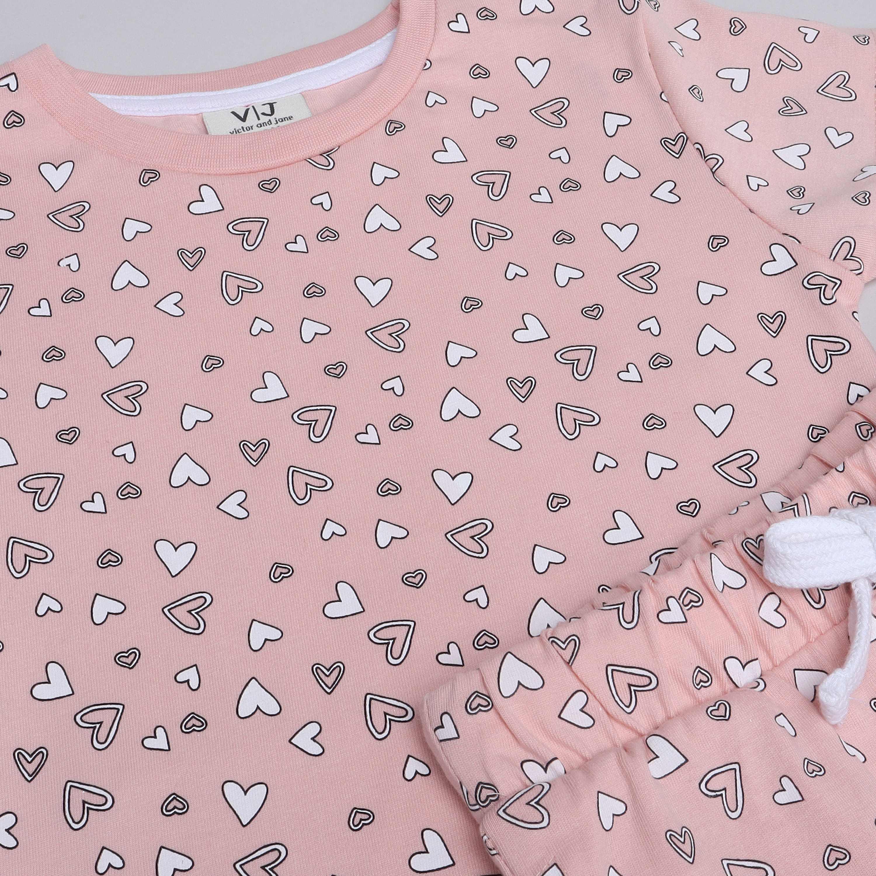 Victor and Jane 2-Piece Printed Short Sleeves T-Shirt with Joggers-baby-girls-clothing-nightwear-pyjamasets-image-2