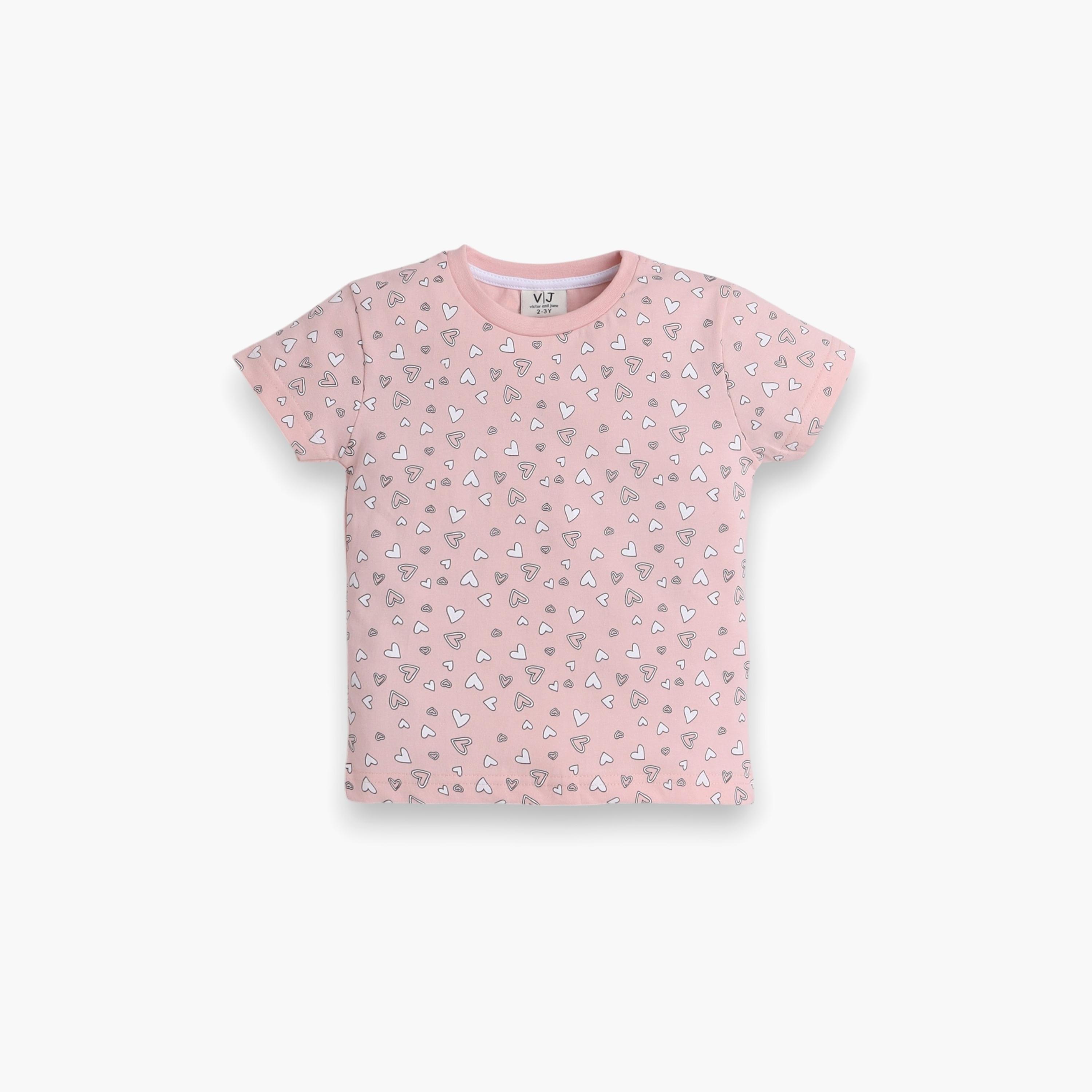 Victor and Jane 2-Piece Printed Short Sleeves T-Shirt with Joggers-baby-girls-clothing-nightwear-pyjamasets-image-3