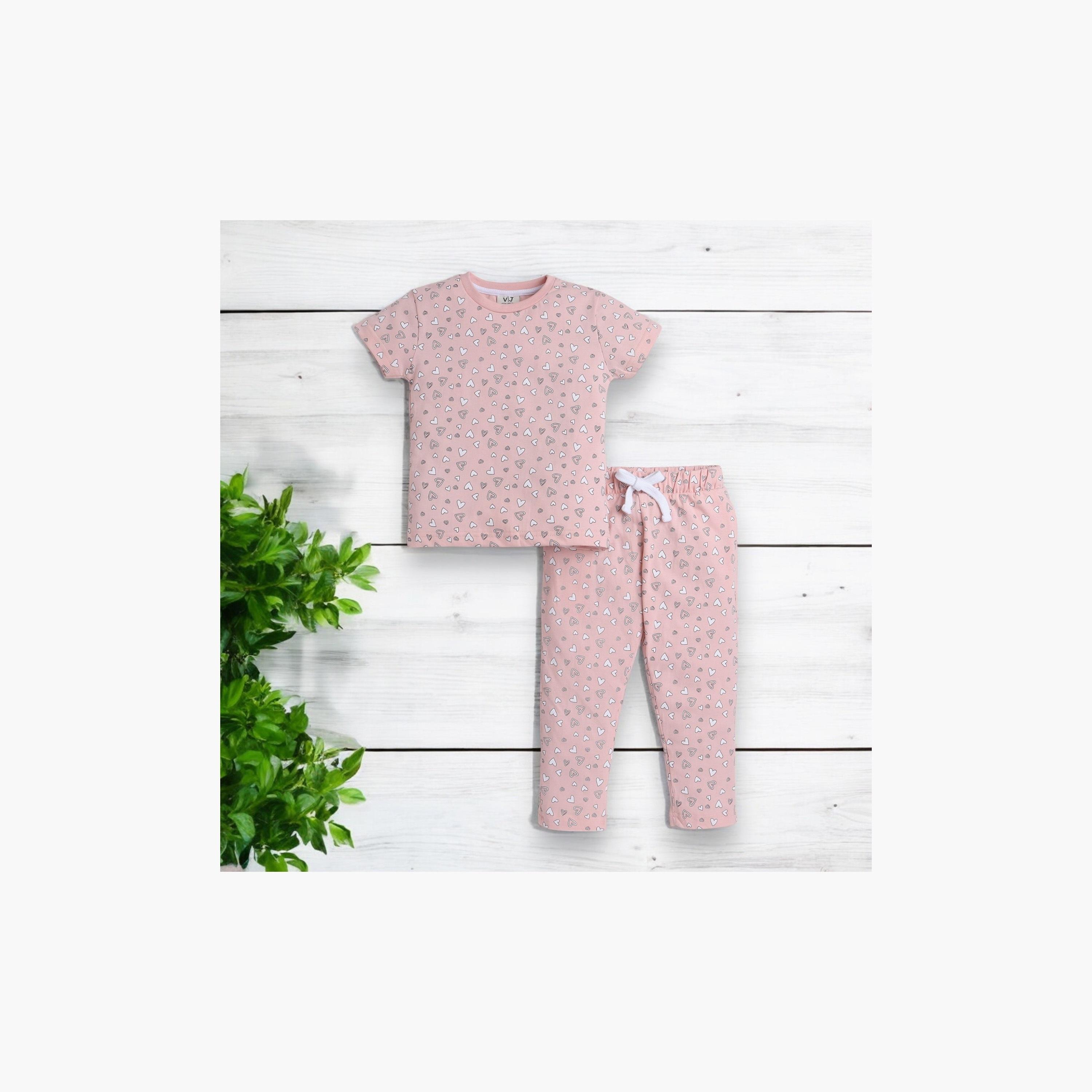 Victor and Jane 2-Piece Printed Short Sleeves T-Shirt with Joggers-baby-girls-clothing-nightwear-pyjamasets-image-5