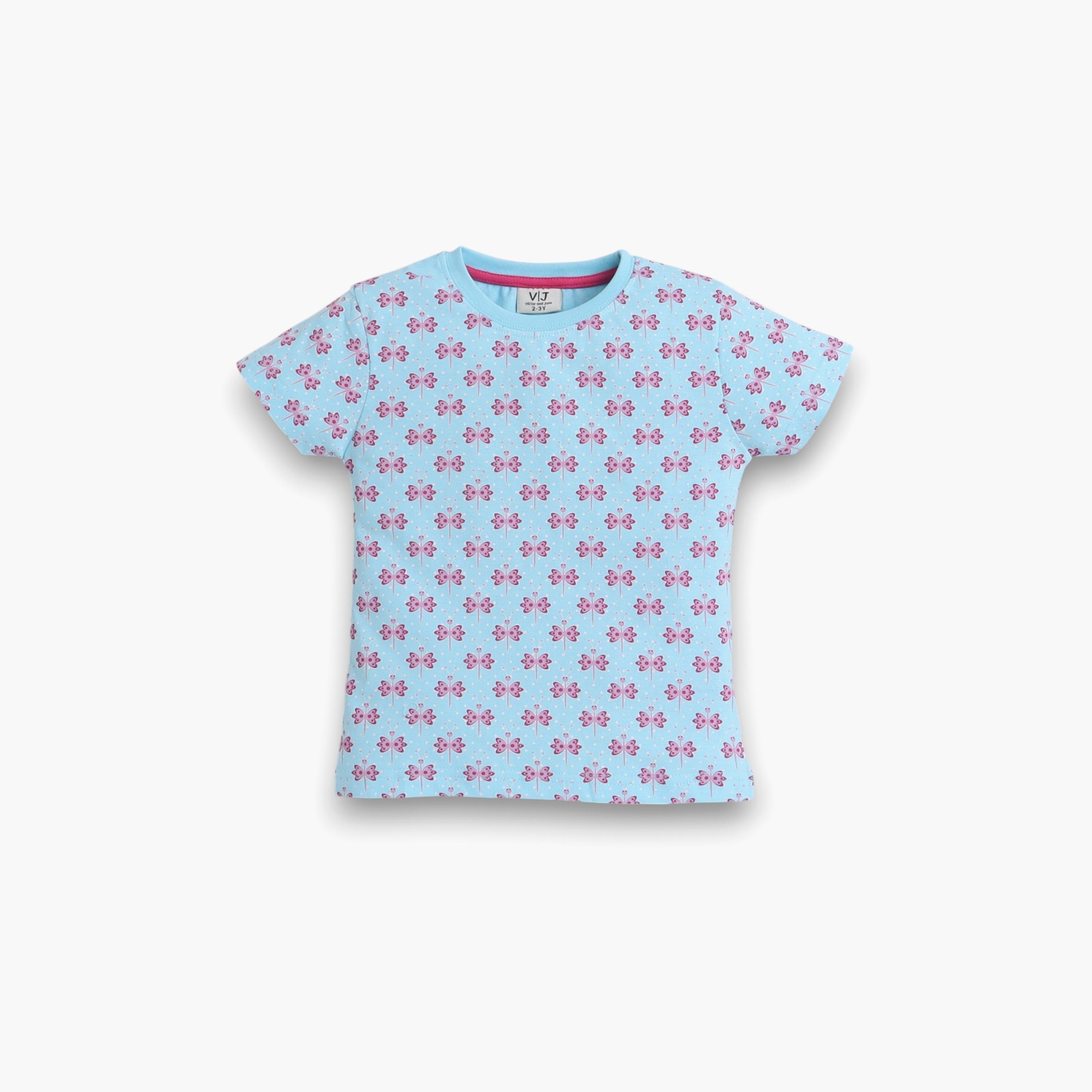 Victor and Jane 2-Piece Printed Short Sleeves T-Shirt with Joggers-girls-clothing-nightwear-image-2