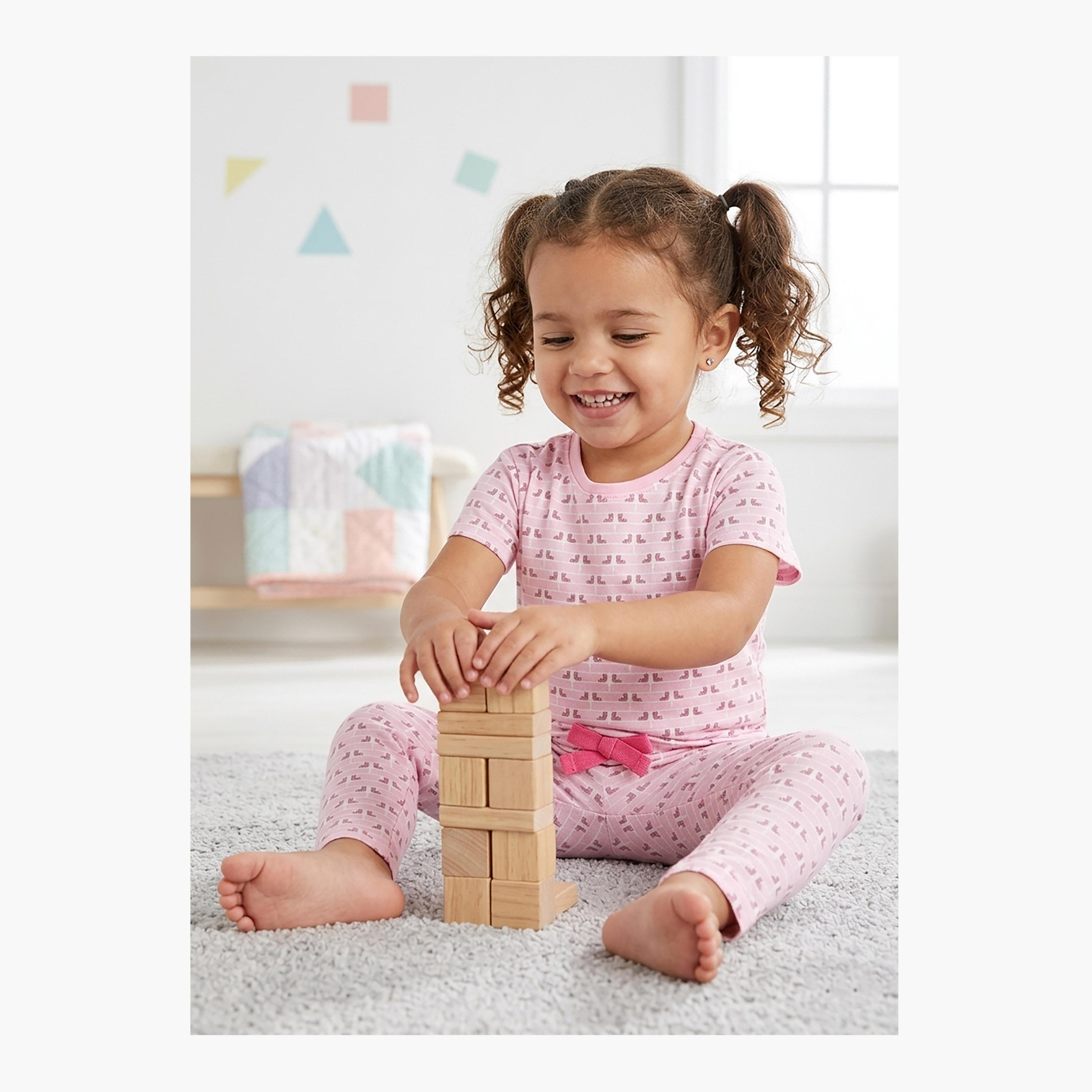 Victor and Jane 2-Piece Printed Short Sleeves T-Shirt with Joggers-baby-girls-clothing-nightwear-pyjamasets-image-4
