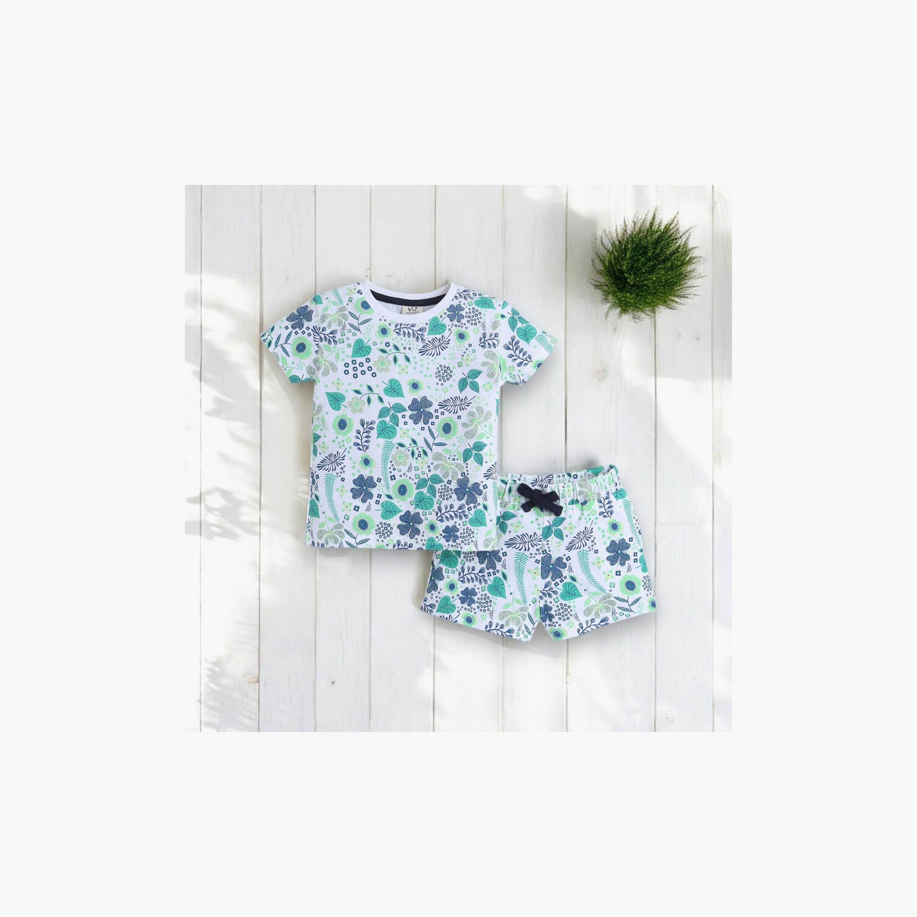Victor and Jane 2-Piece Printed Short Sleeves T-Shirt with Shorts-baby-girls-clothing-nightwear-pyjamasets-image-5