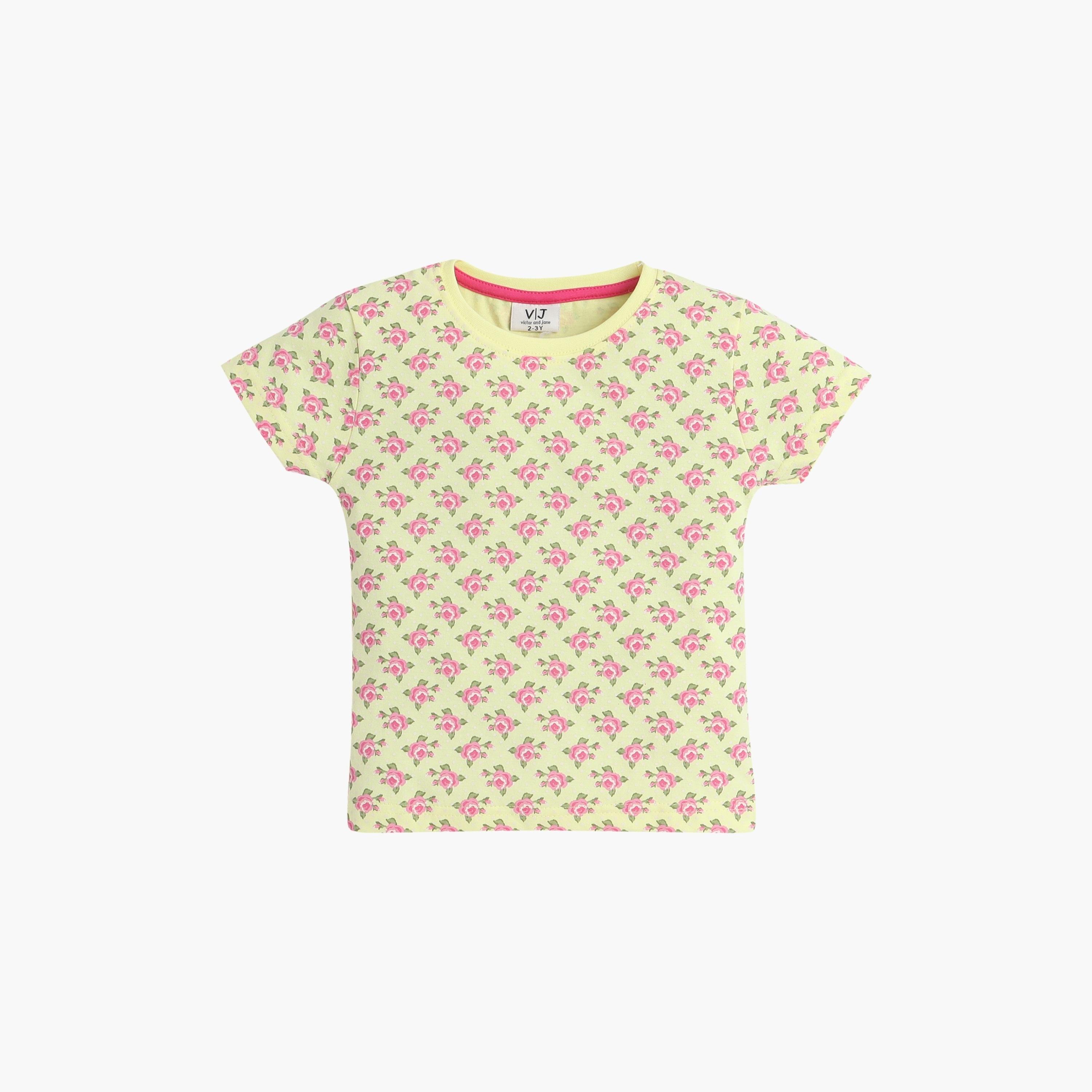 Victor and Jane 2-Piece Printed Short Sleeves T-Shirt with Shorts-baby-girls-clothing-nightwear-pyjamasets-image-2