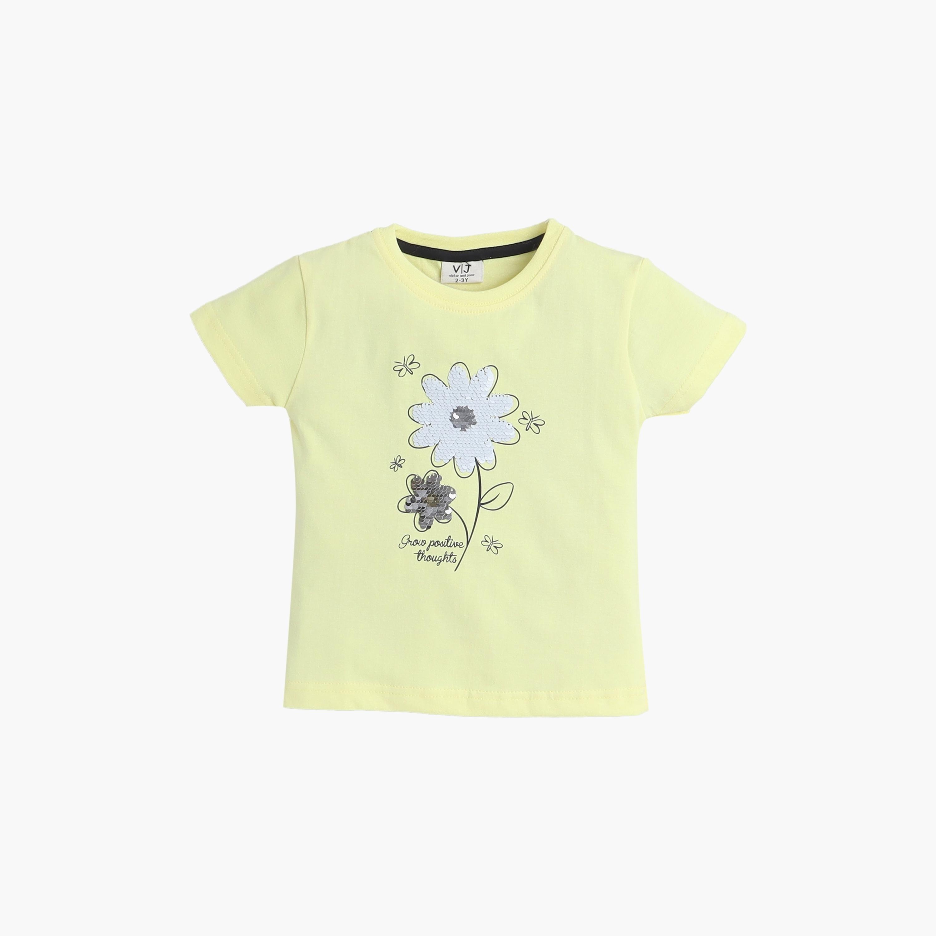 Victor and Jane 2-Piece Floral Printed Short Sleeves T-Shirt with Joggers-baby-girls-clothing-nightwear-pyjamasets-image-2