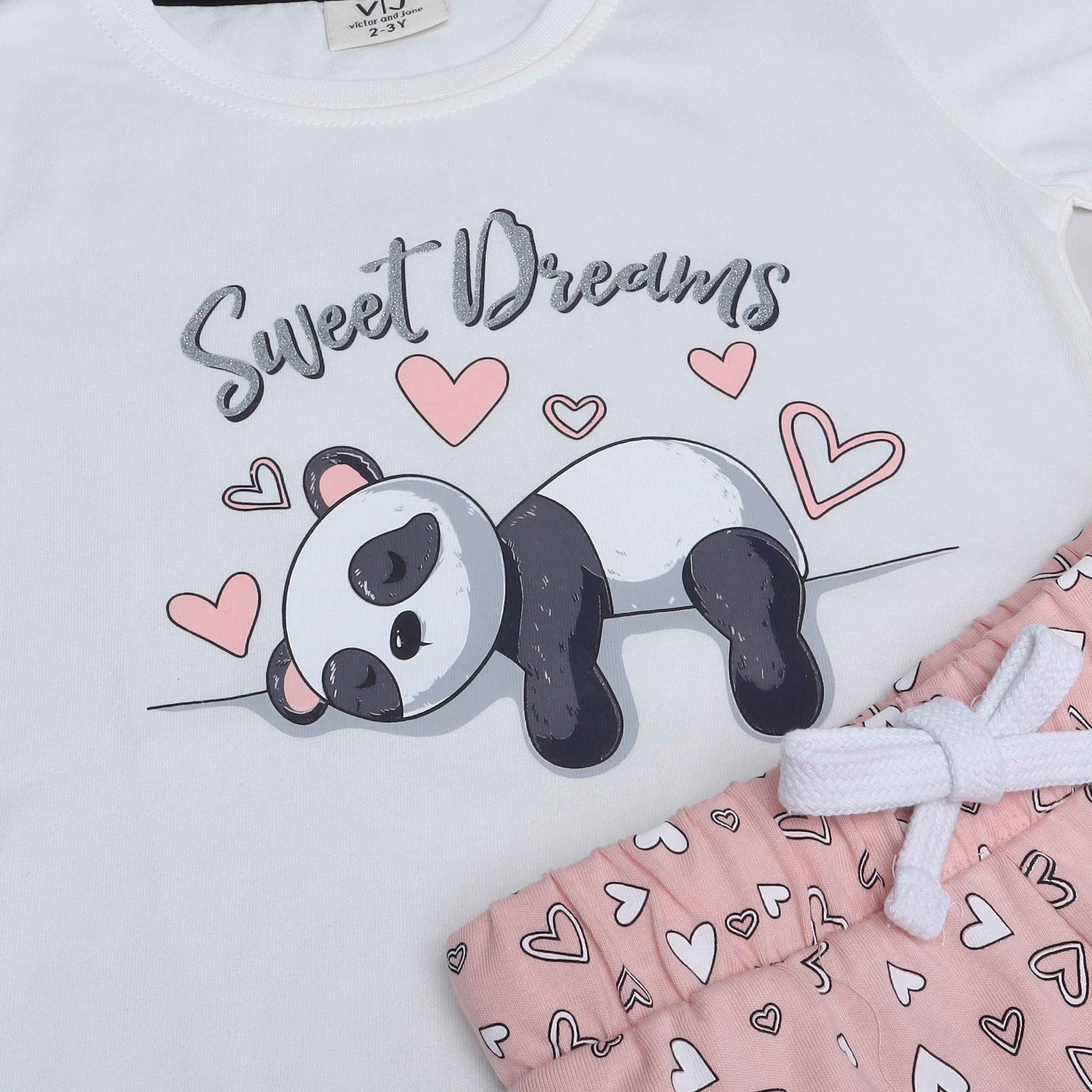 Victor and Jane 2-Piece Printed Short Sleeves T-Shirt with Joggers-baby-girls-clothing-nightwear-pyjamasets-image-2