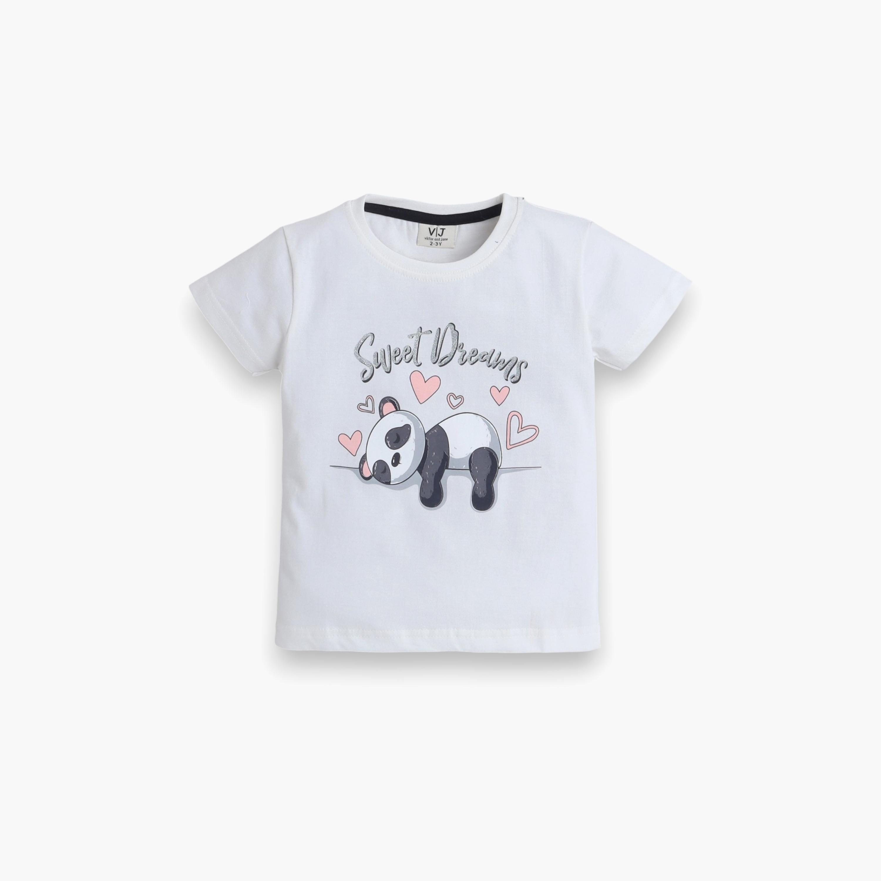 Victor and Jane 2-Piece Printed Short Sleeves T-Shirt with Joggers-baby-girls-clothing-nightwear-pyjamasets-image-3