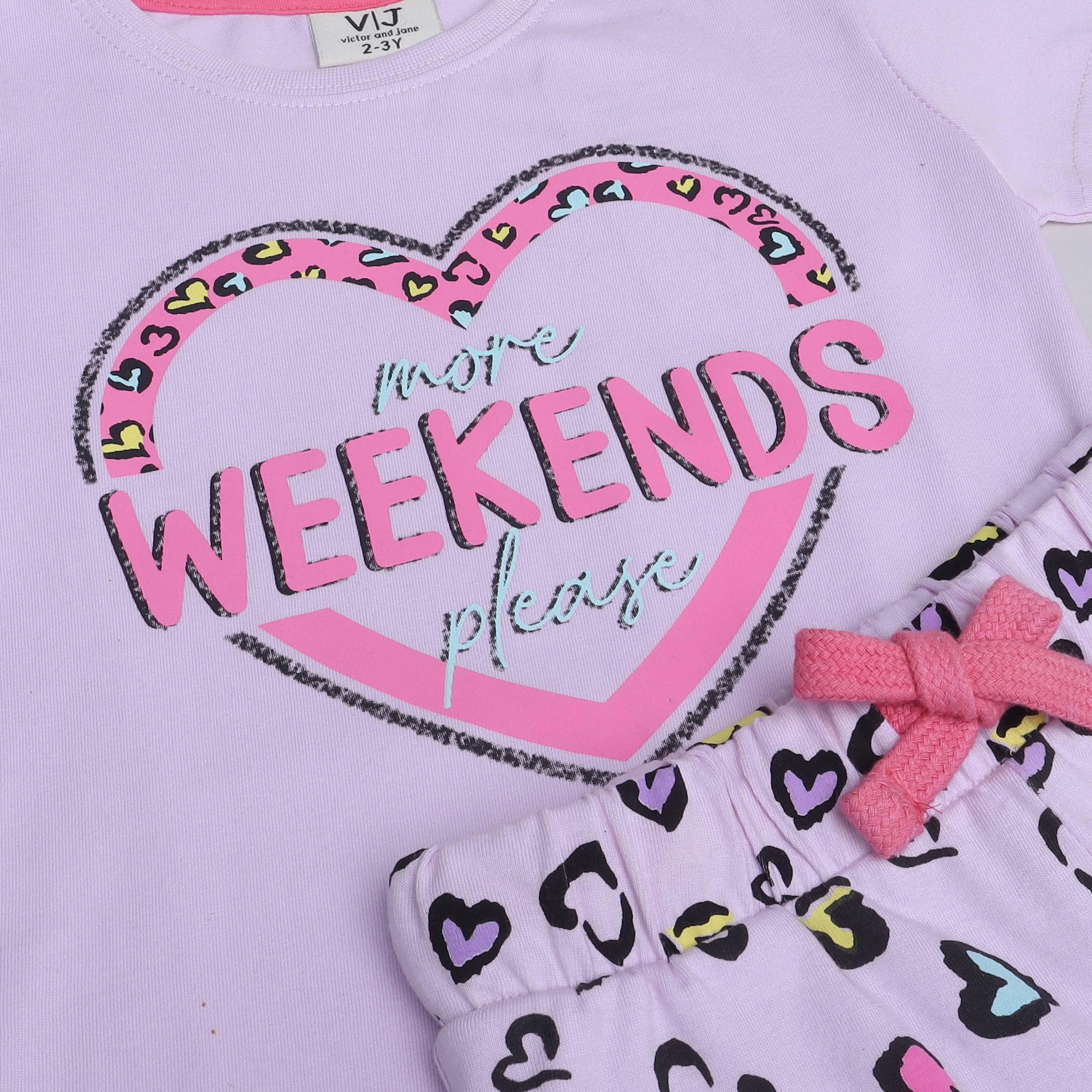 Victor and Jane 2-Piece Printed Short Sleeves T-Shirt with Joggers-baby-girls-clothing-nightwear-pyjamasets-image-2
