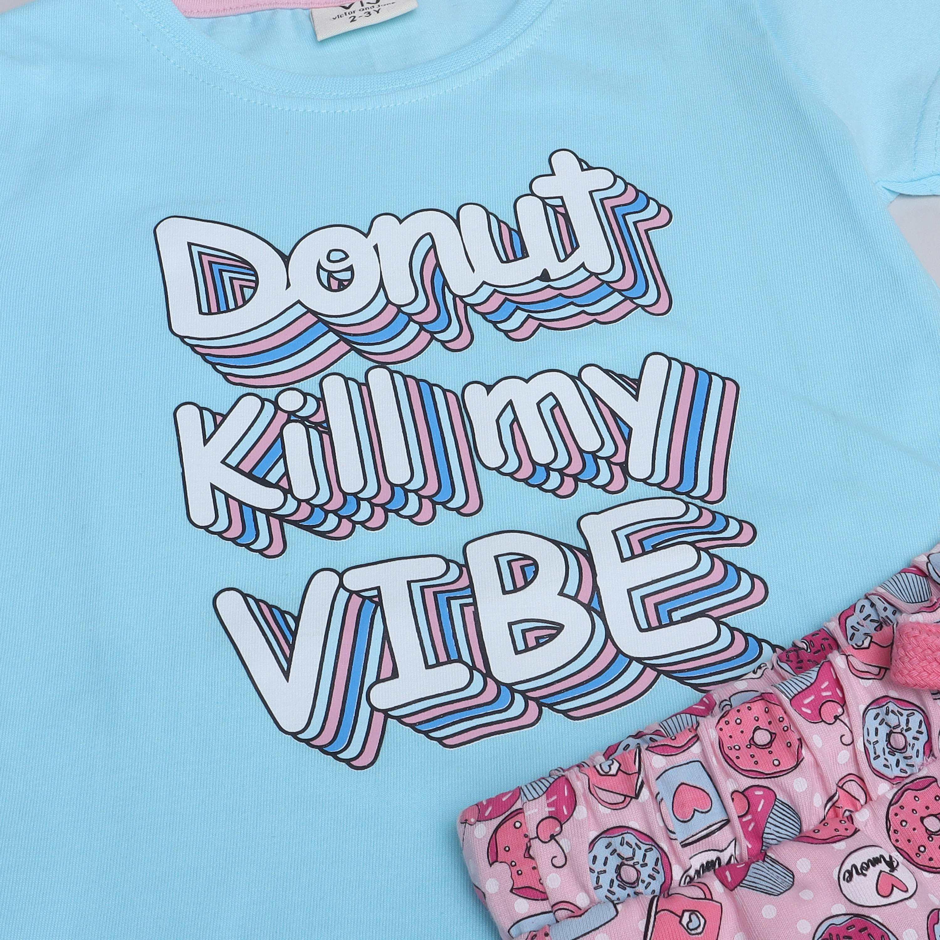 Victor and Jane 2-Piece Printed Short Sleeves T-Shirt with Joggers-baby-girls-clothing-nightwear-pyjamasets-image-2