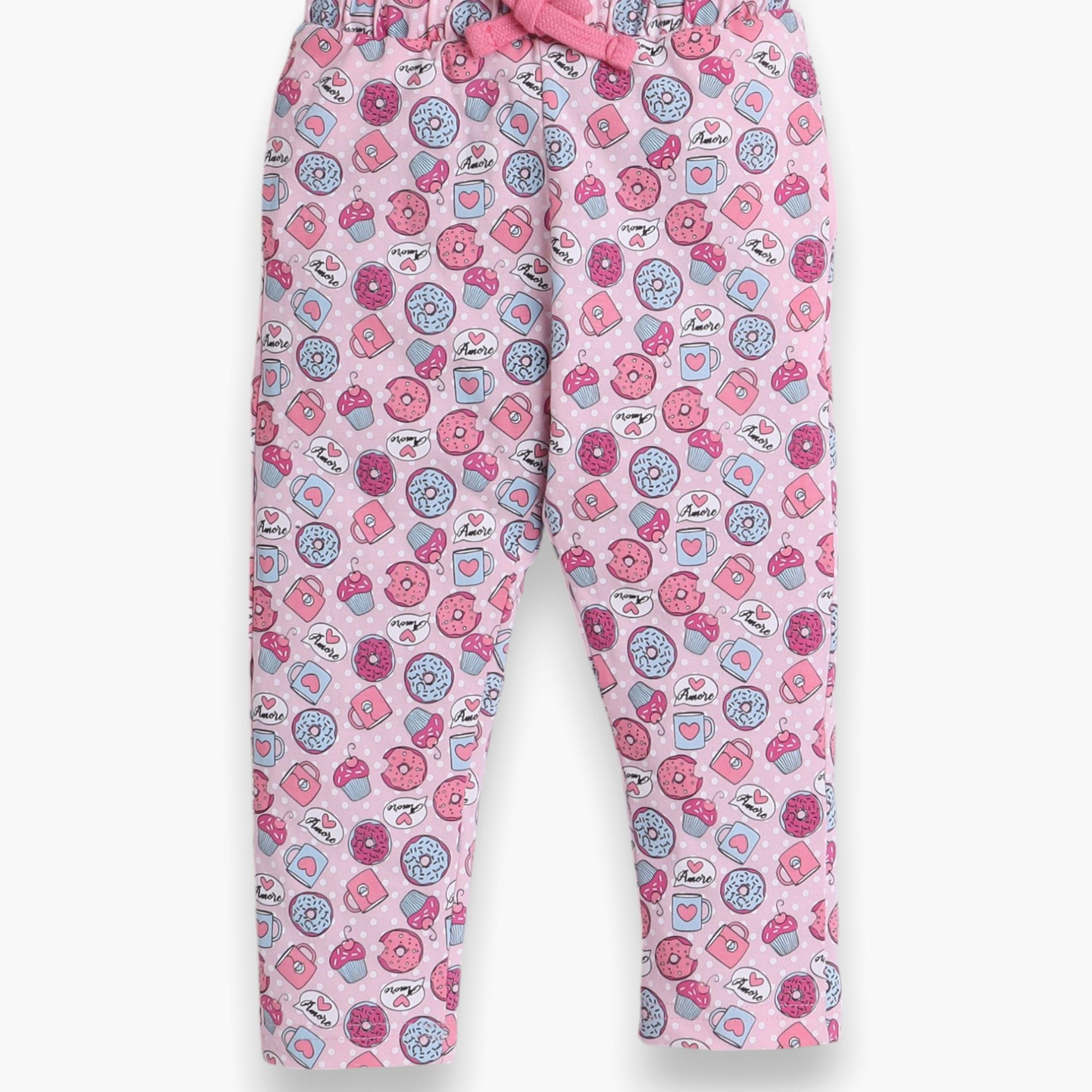 Victor and Jane 2-Piece Printed Short Sleeves T-Shirt with Joggers-baby-girls-clothing-nightwear-pyjamasets-image-4