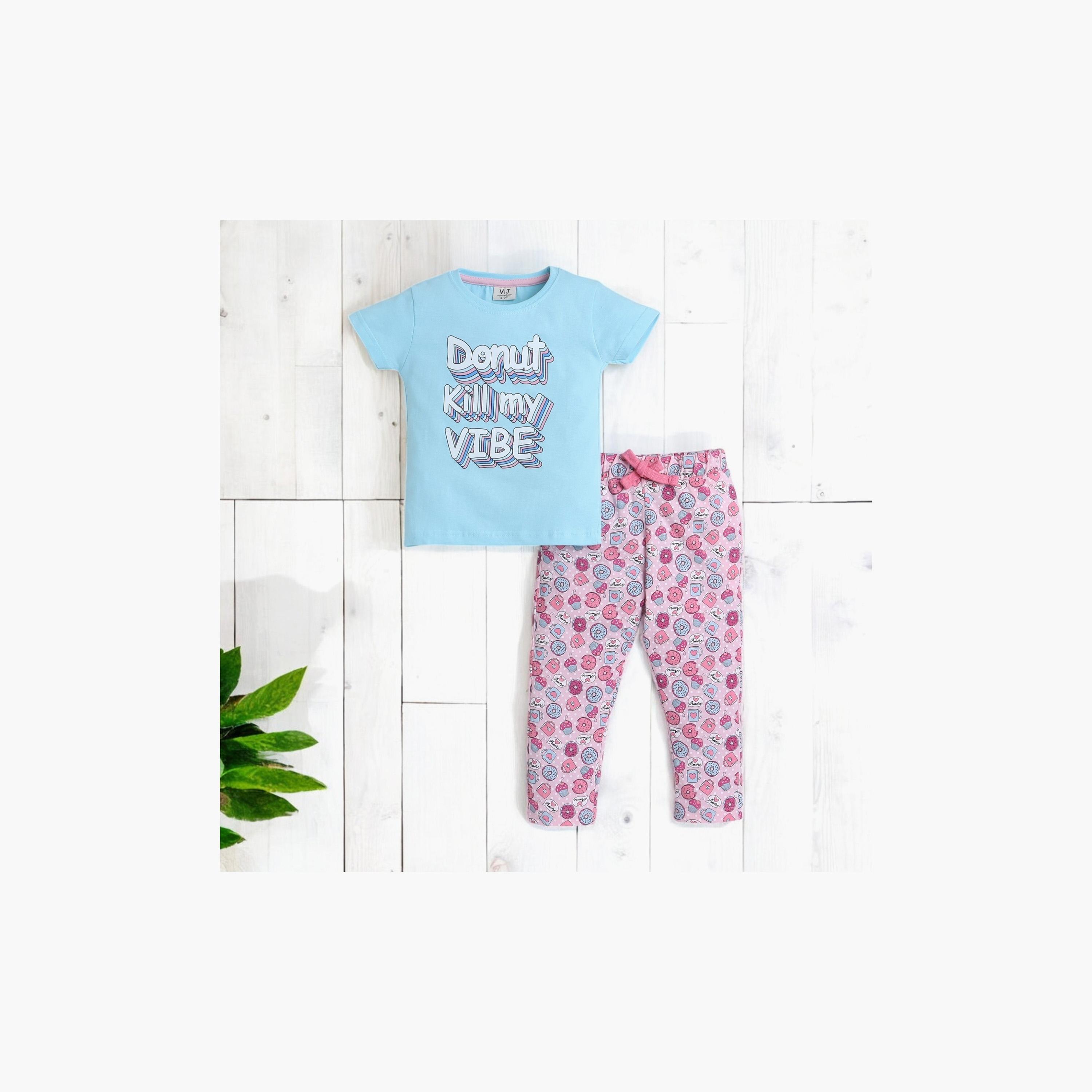 Victor and Jane 2-Piece Printed Short Sleeves T-Shirt with Joggers-baby-girls-clothing-nightwear-pyjamasets-image-5
