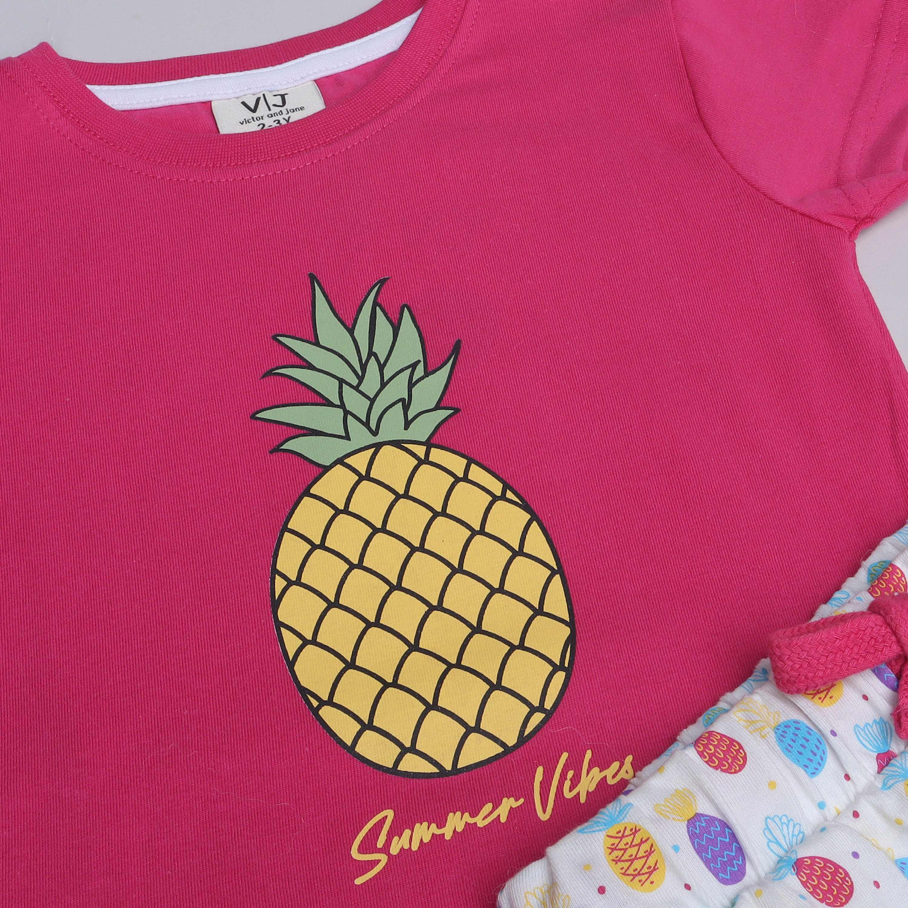Victor and Jane 2-Piece Printed Short Sleeves T-Shirt with Joggers-baby-girls-clothing-nightwear-pyjamasets-image-2