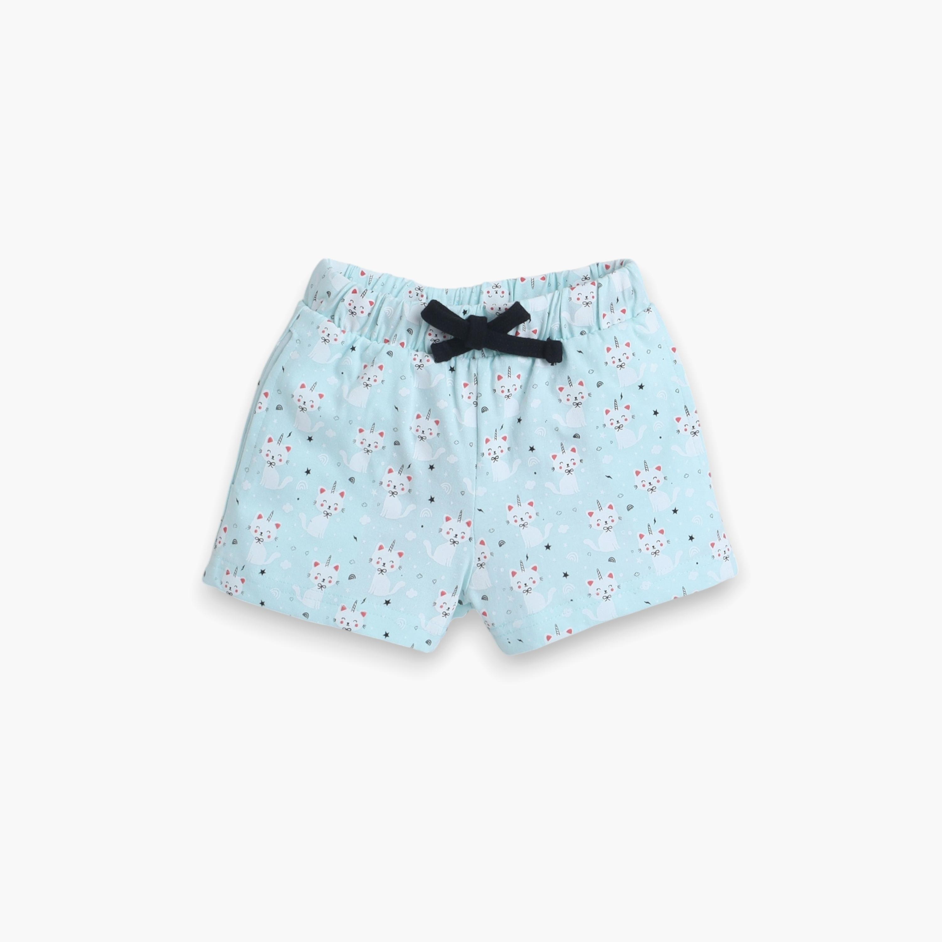 تي شيرت مطبوع بأكمام قصيرة مكون من قطعتين مع شورت من فيكتور اند جين-girls-clothing-nightwear-image-4