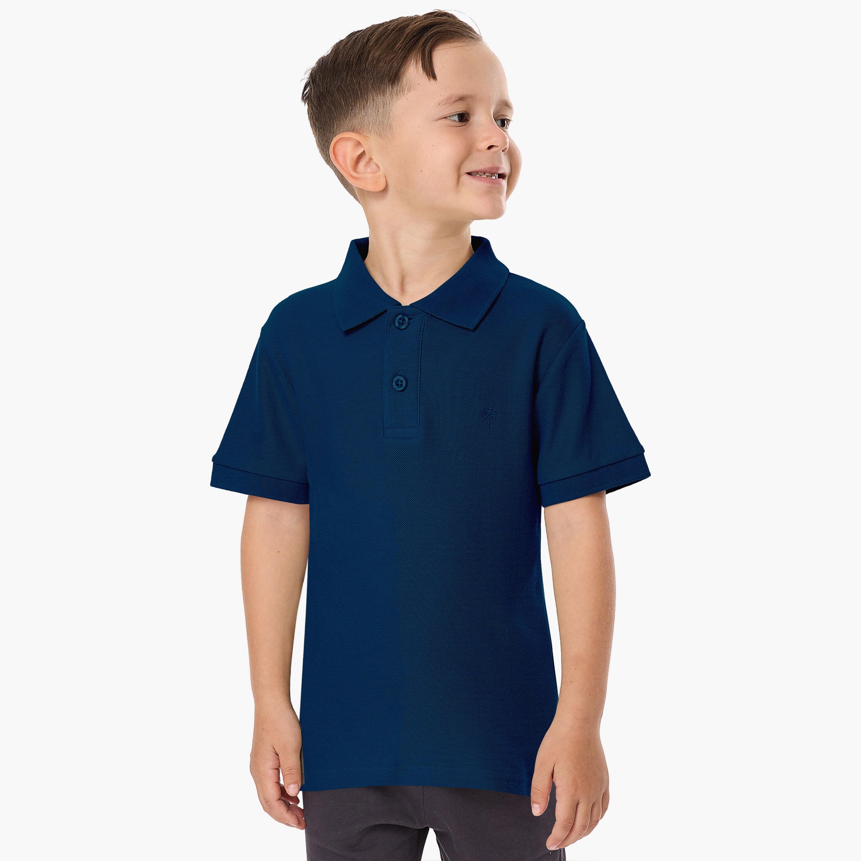 تي شيرت بولو سادة بأكمام قصيرة من فيكتور اند جين-boys-clothing-tshirtsandpolos-image-1