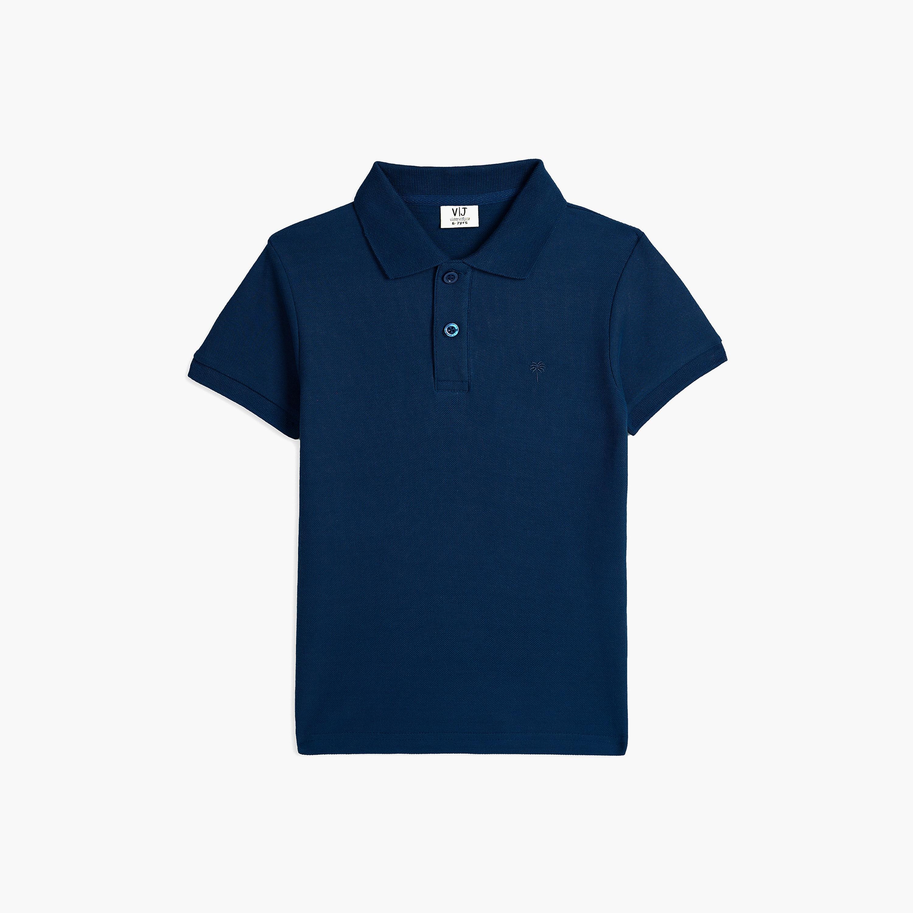 تي شيرت بولو سادة بأكمام قصيرة من فيكتور اند جين-boys-clothing-tshirtsandpolos-image-2