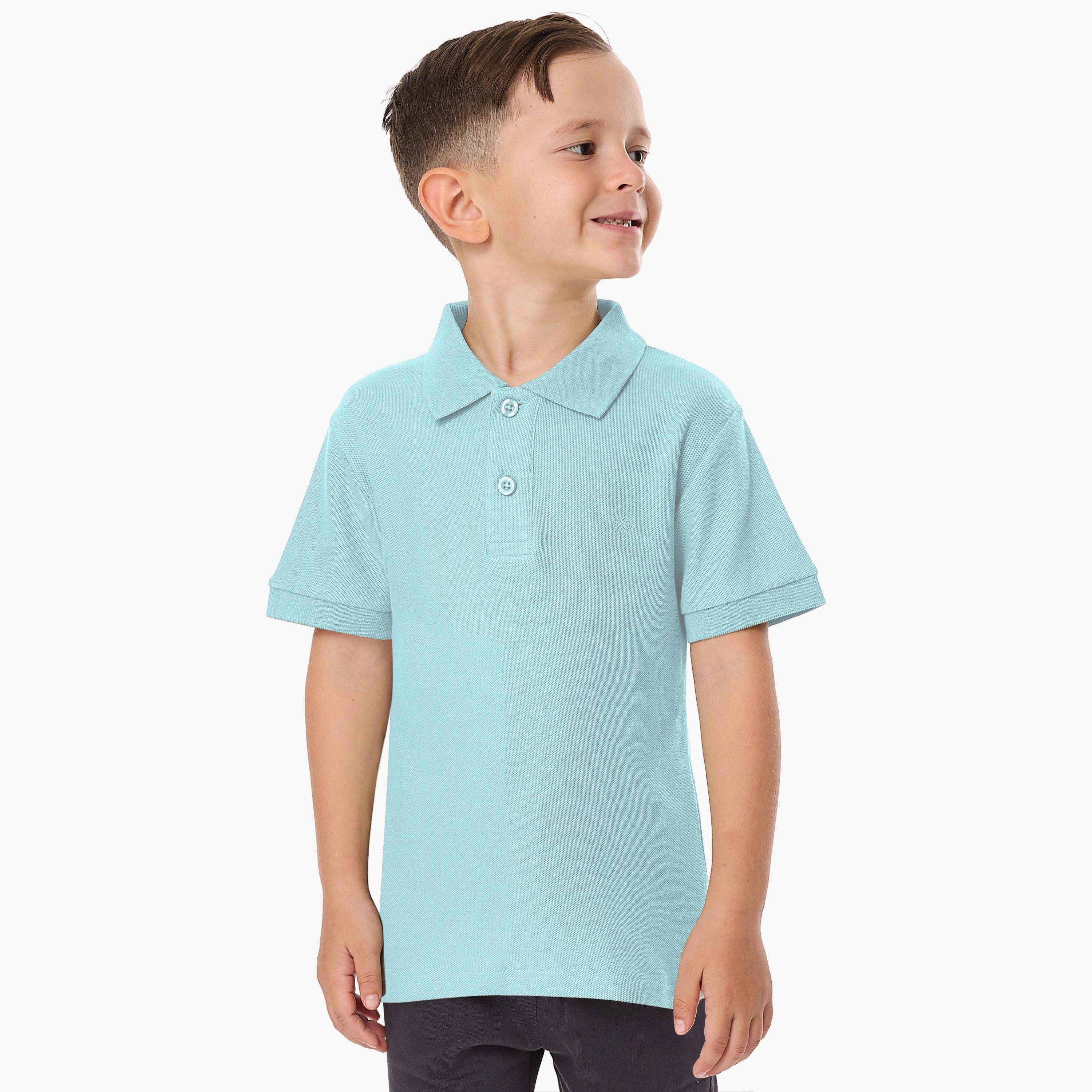 تي شيرت بولو سادة بأكمام قصيرة من فيكتور اند جين-boys-clothing-tshirtsandpolos-image-1