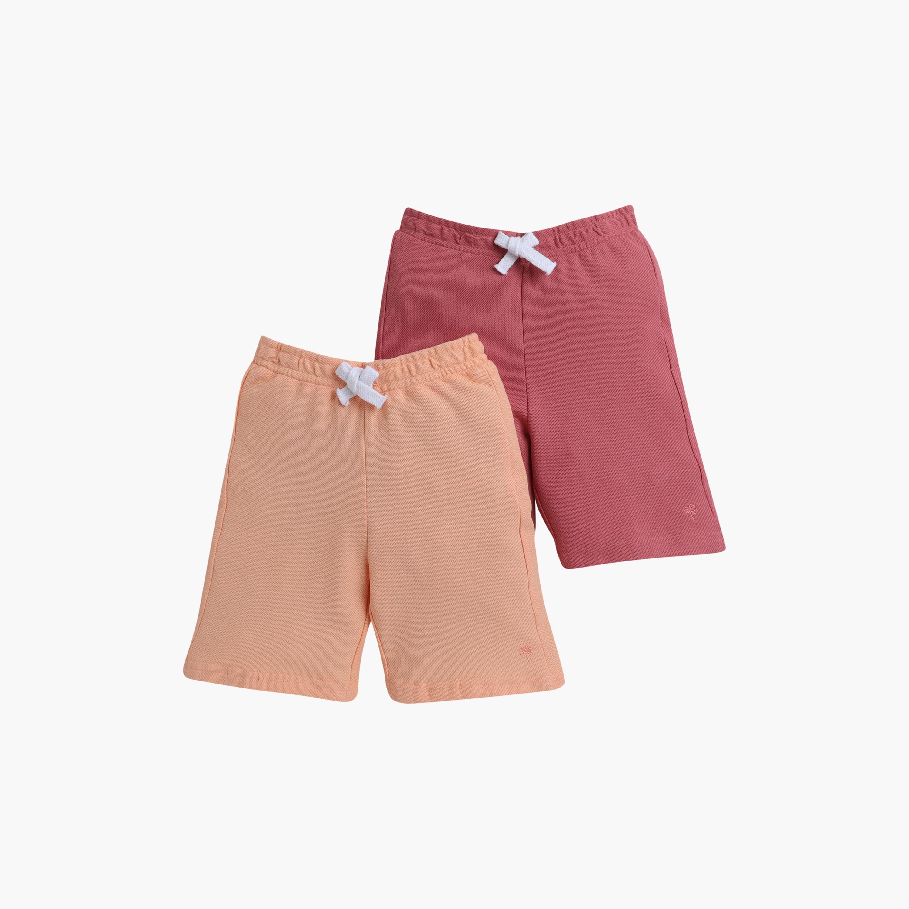 Victor and Jane 2-Piece Solid Elasticated Shorts-boys-clothing-multipacks-image-1