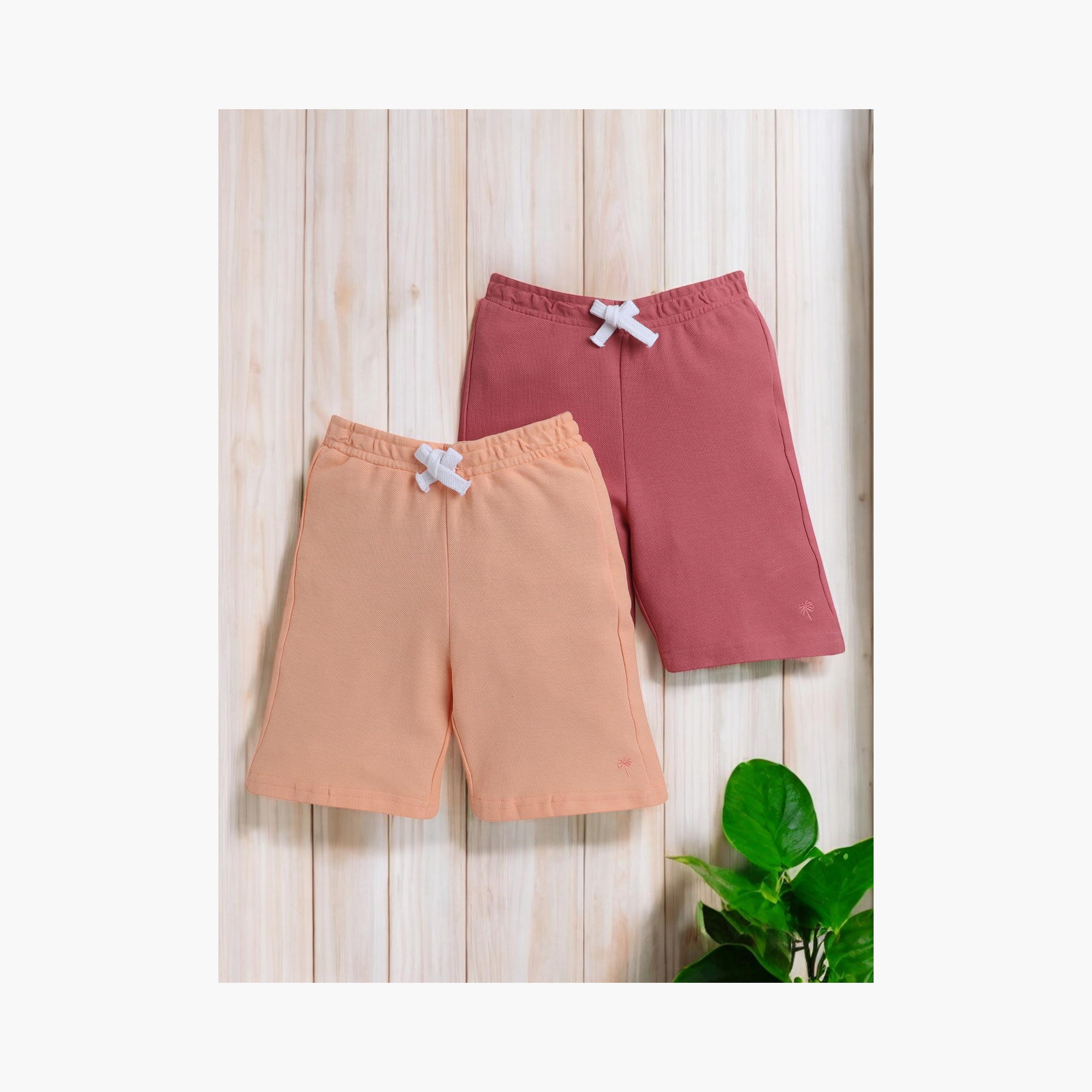 Victor and Jane 2-Piece Solid Elasticated Shorts-boys-clothing-multipacks-image-7