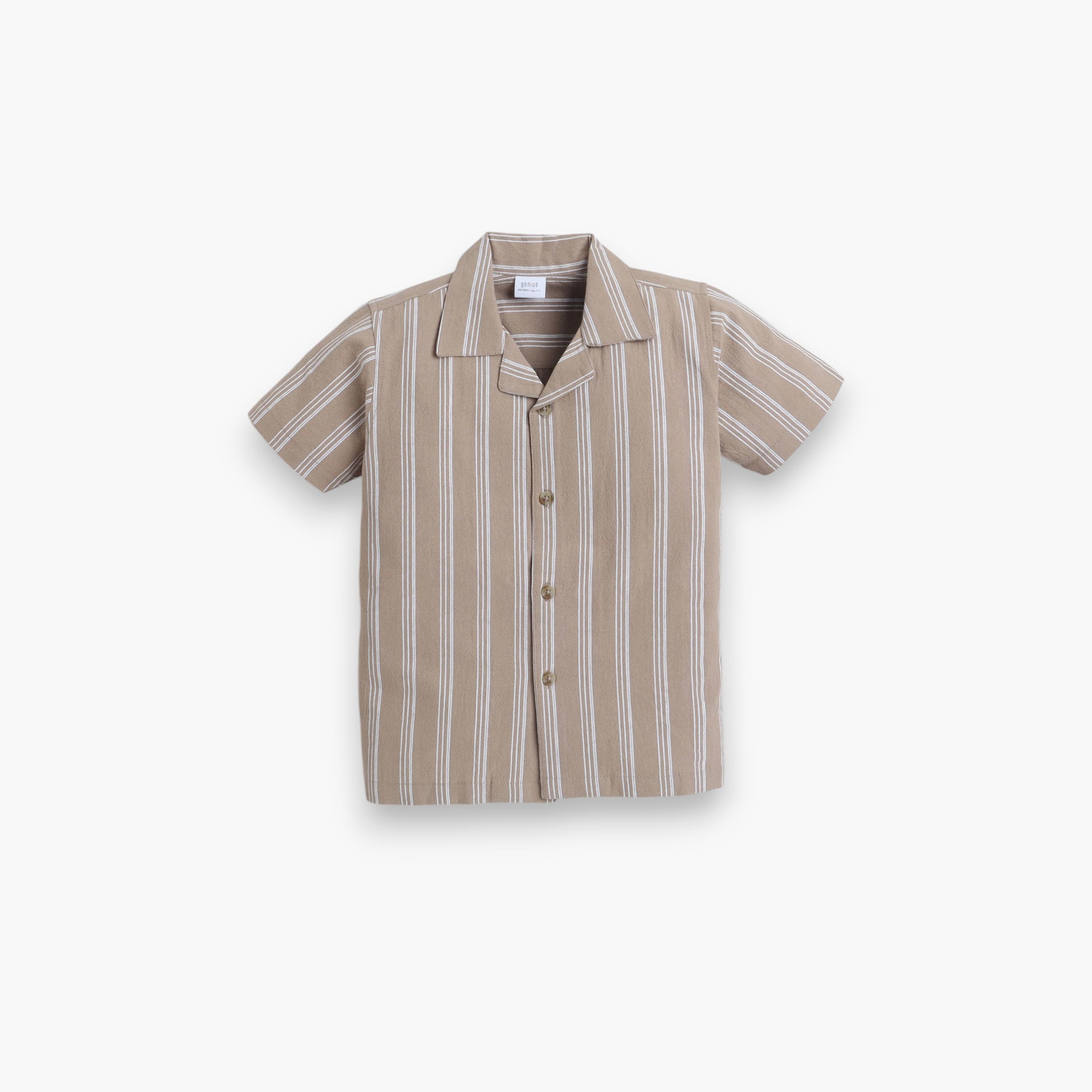Victor and Jane 2-Piece Striped Short Sleeves Shirt with Shorts-boys-clothing-setsandcoords-image-2