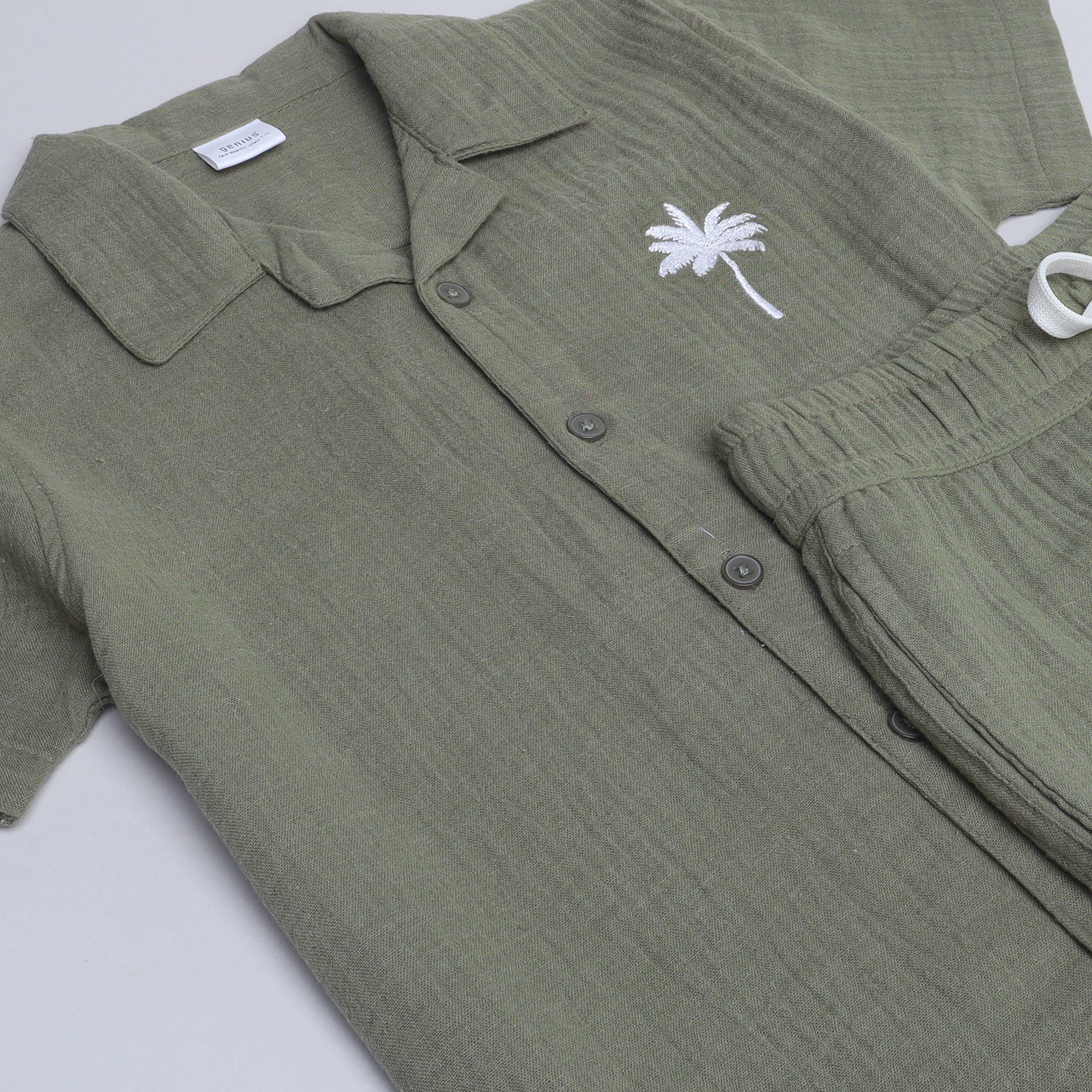 Victor and Jane 2-Piece Solid Short Sleeves Shirt with Shorts-boys-clothing-setsandcoords-image-5