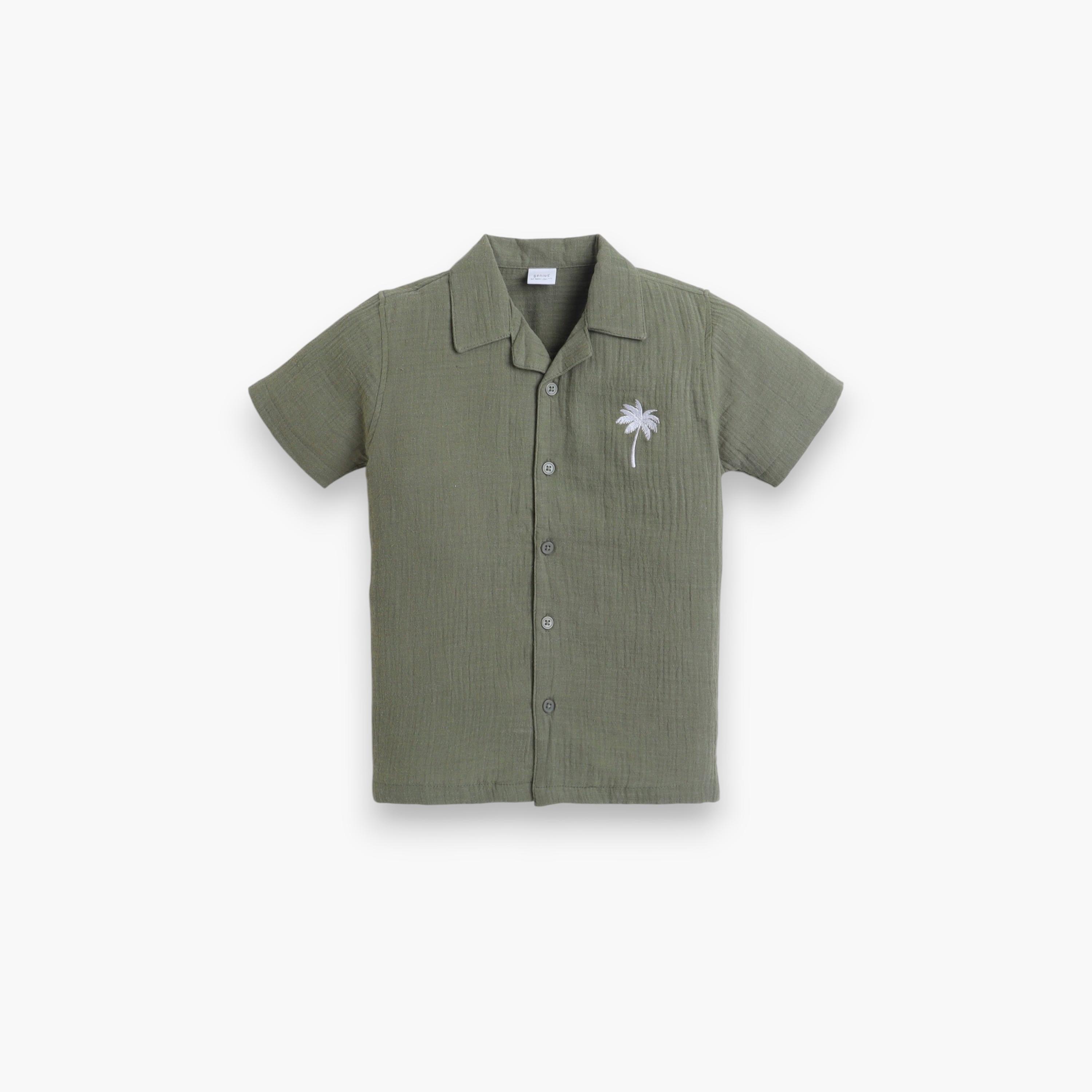 Victor and Jane 2-Piece Solid Short Sleeves Shirt with Shorts-boys-clothing-setsandcoords-image-7