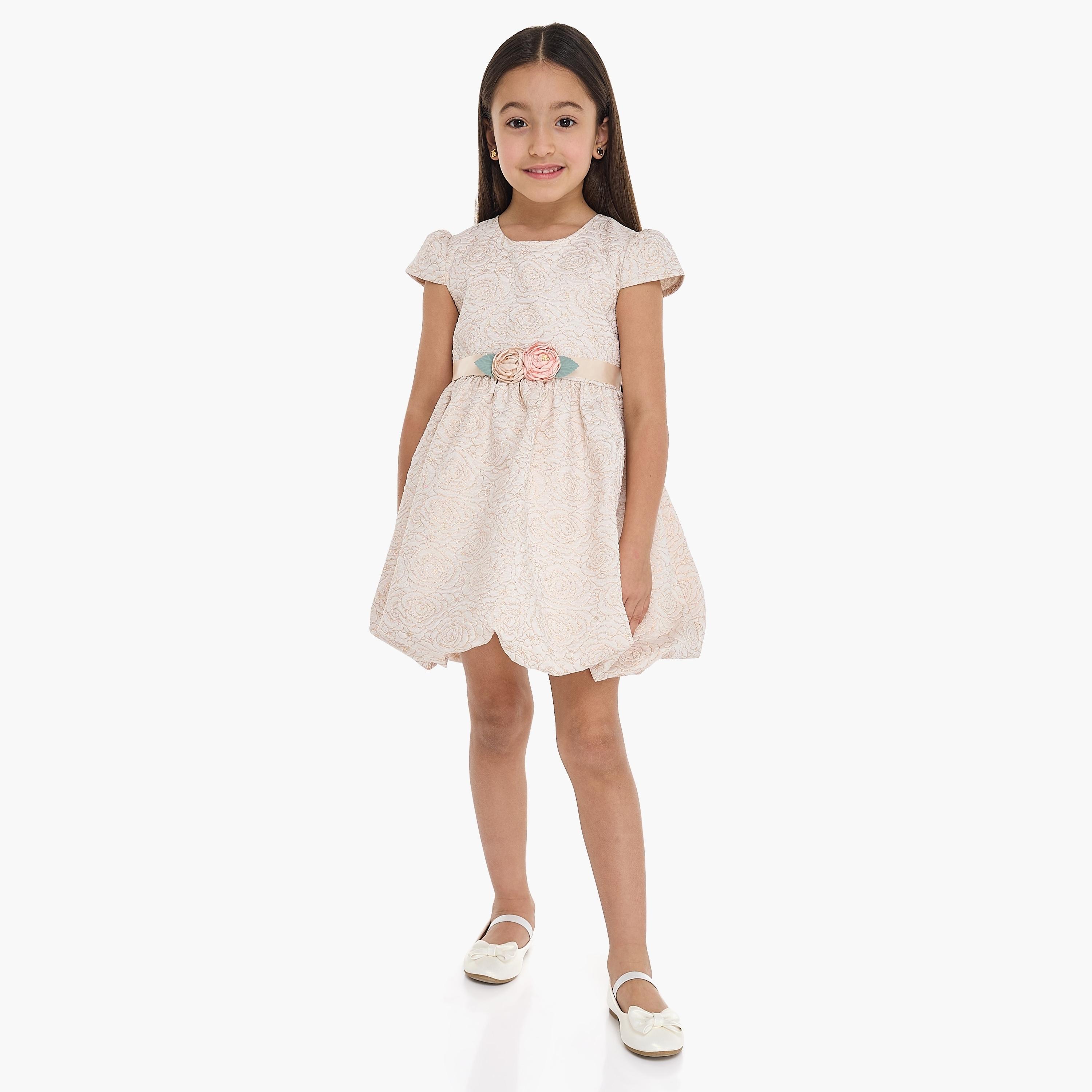 Victor and Jane Floral Printed Cap Sleeves Dress-girls-clothing-dressesandjumpsuits-image-3