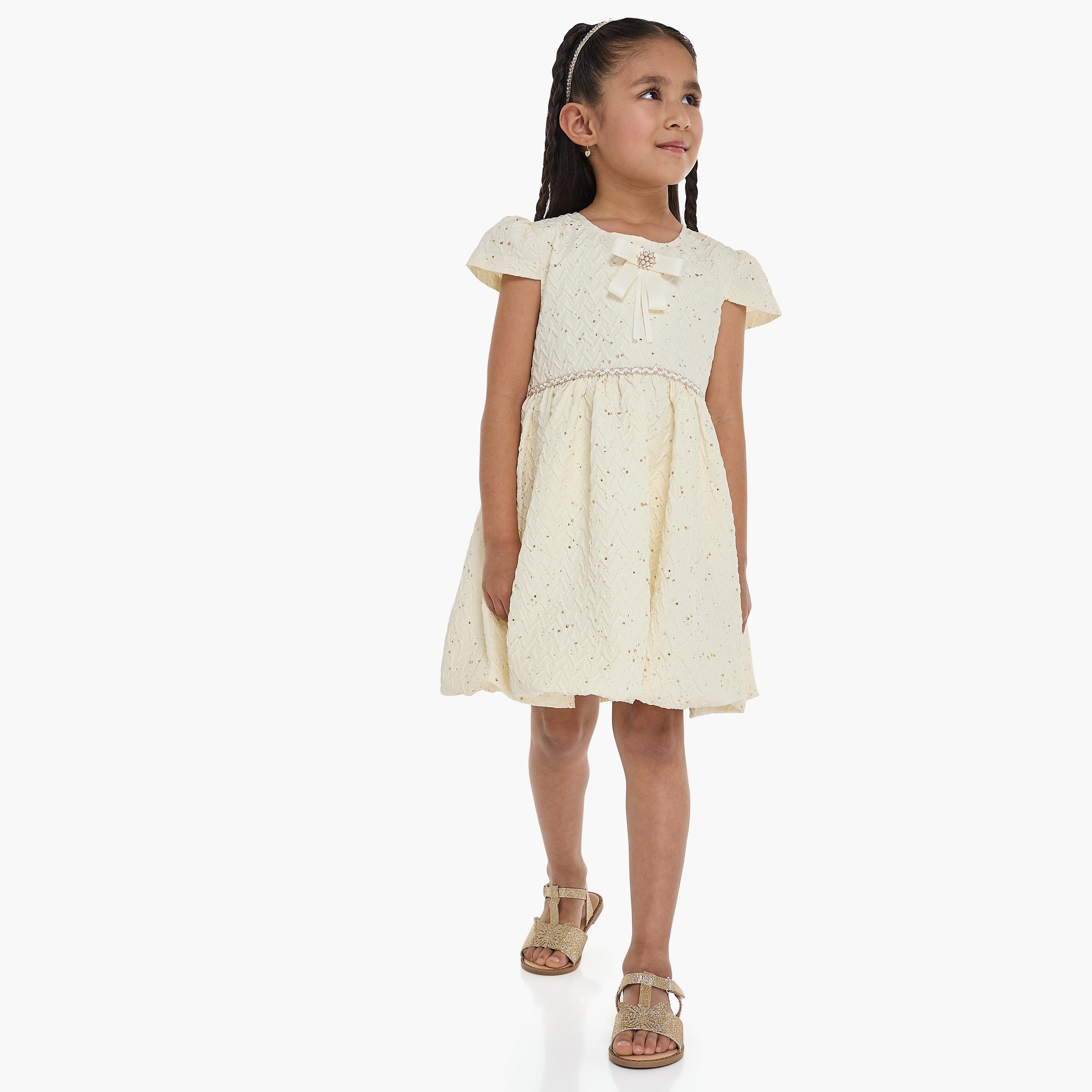 فستان مزين بأكمام كاب من فيكتور اند جين-girls-clothing-dressesandjumpsuits-image-1