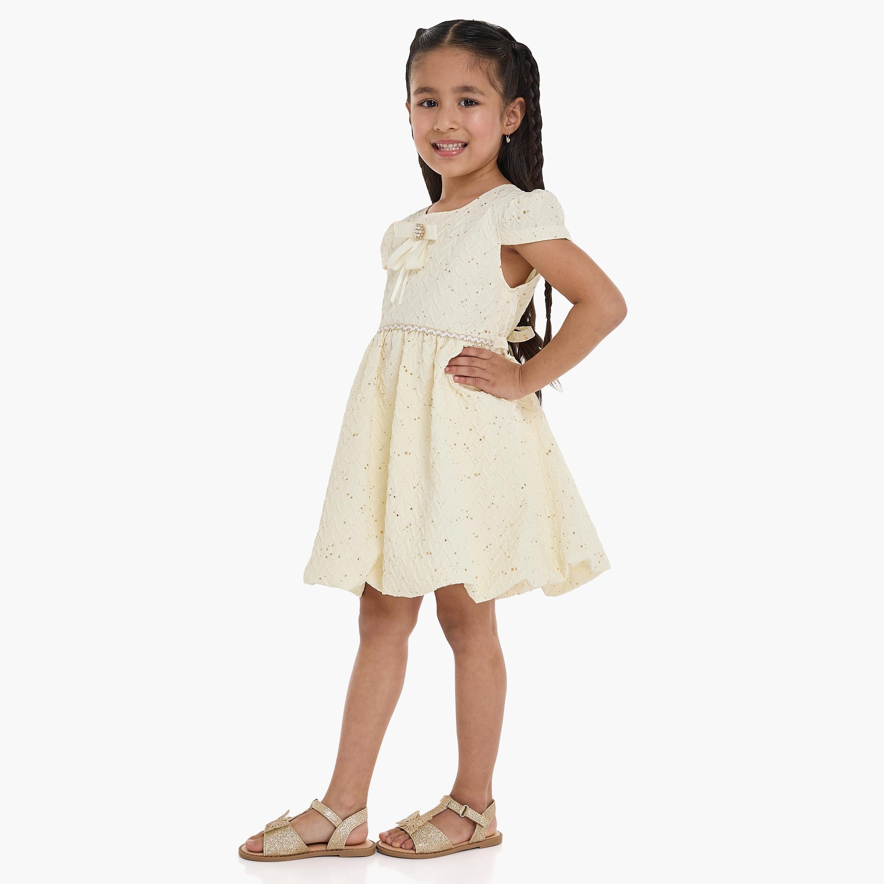 فستان مزين بأكمام كاب من فيكتور اند جين-girls-clothing-dressesandjumpsuits-image-3