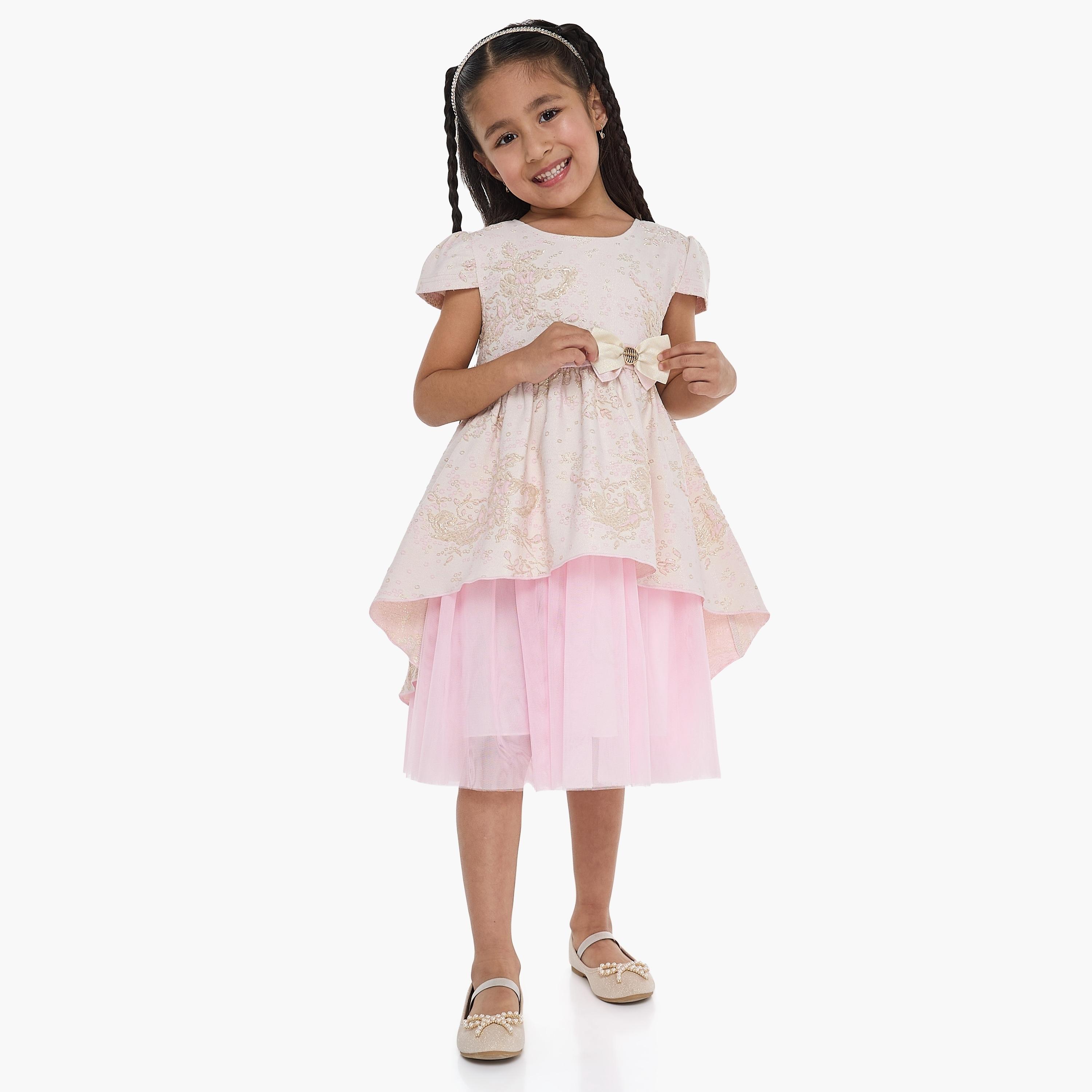 Victor and Jane Embroidered Cap Sleeves Dress-girls-clothing-dressesandjumpsuits-image-1