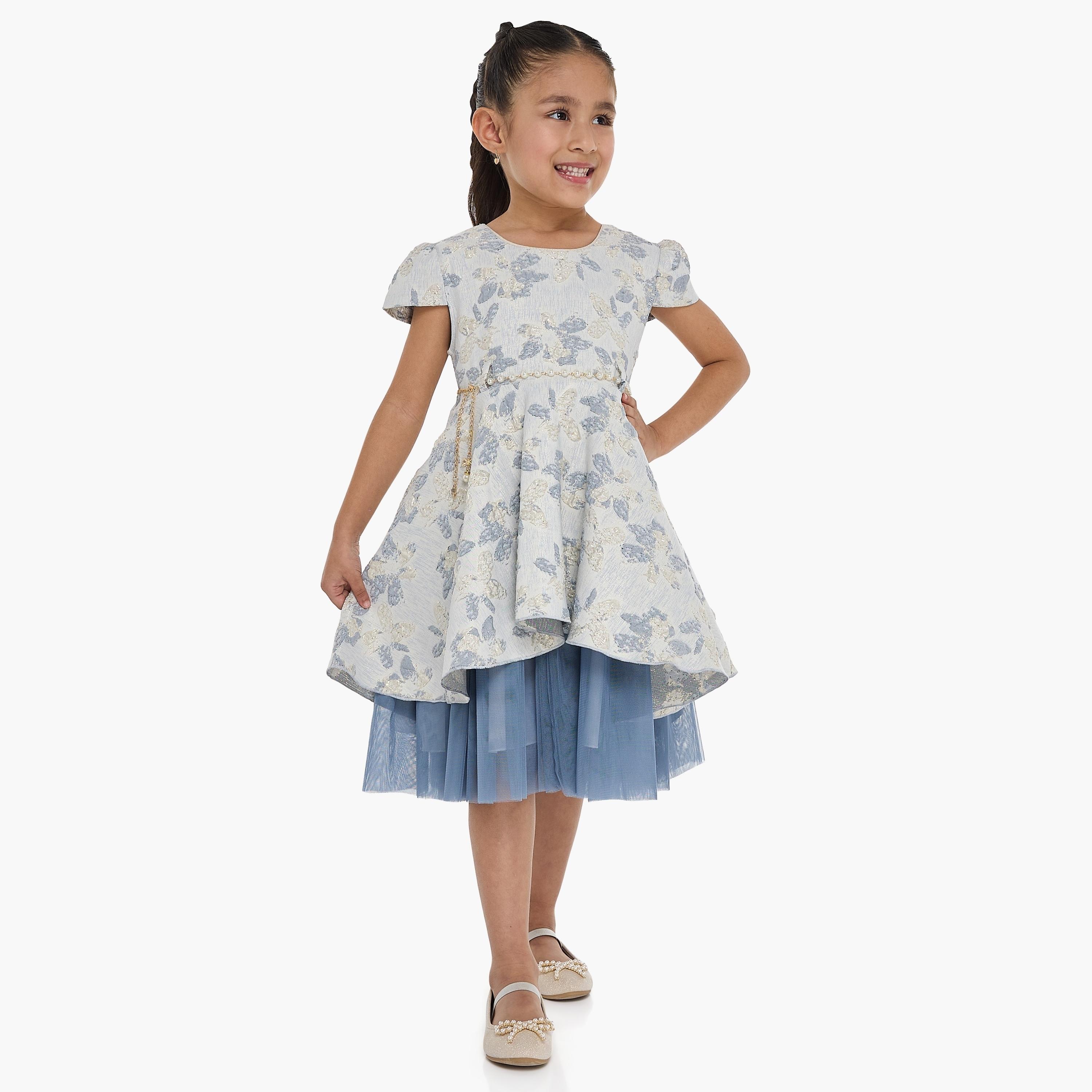 Victor and Jane Floral Printed Cap Sleeves Dress-girls-clothing-dressesandjumpsuits-image-2