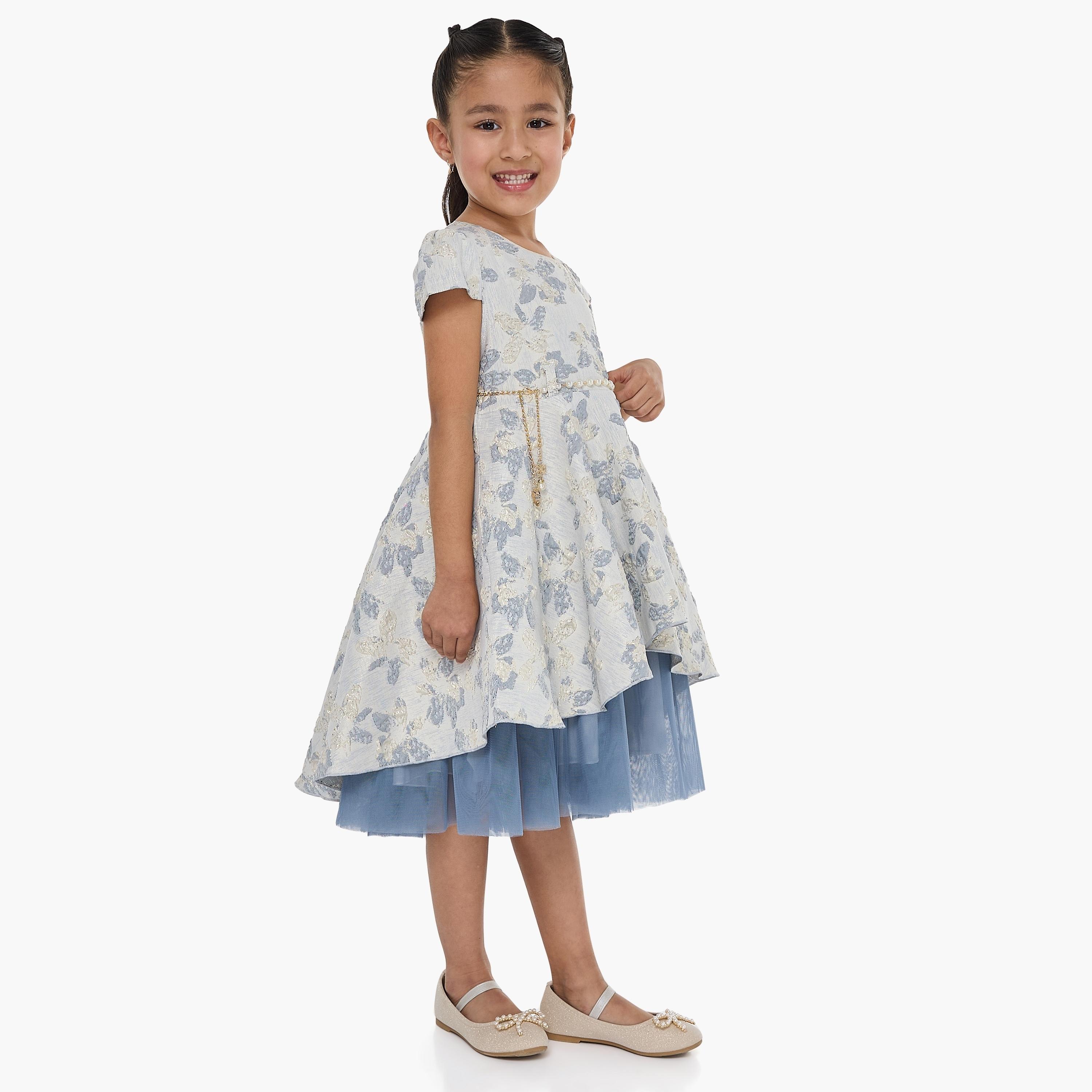 Victor and Jane Floral Printed Cap Sleeves Dress-girls-clothing-dressesandjumpsuits-image-3