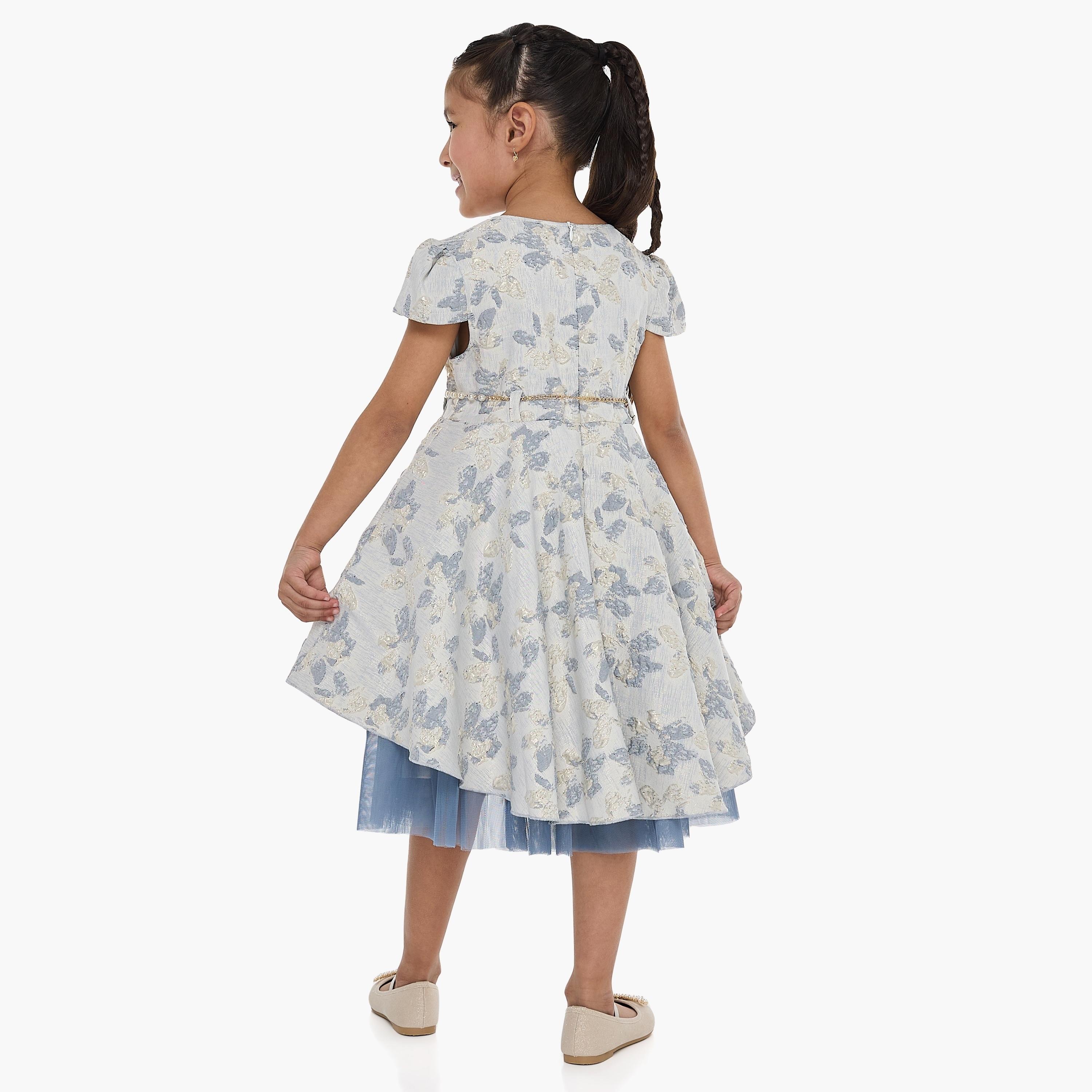 Victor and Jane Floral Printed Cap Sleeves Dress-girls-clothing-dressesandjumpsuits-image-4
