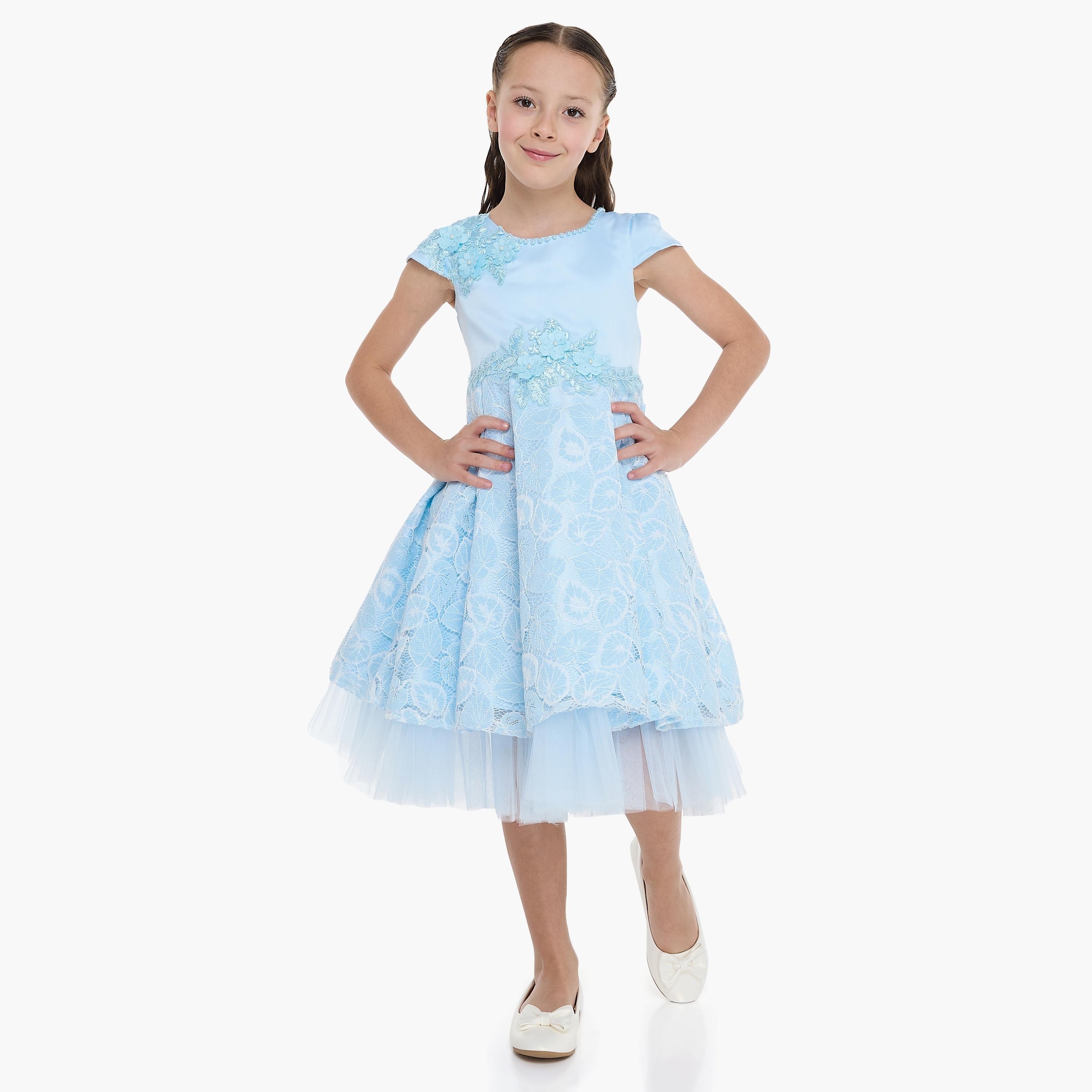 فستان بأكمام كاب مزين من فيكتور اند جين-girls-clothing-dressesandjumpsuits-image-2