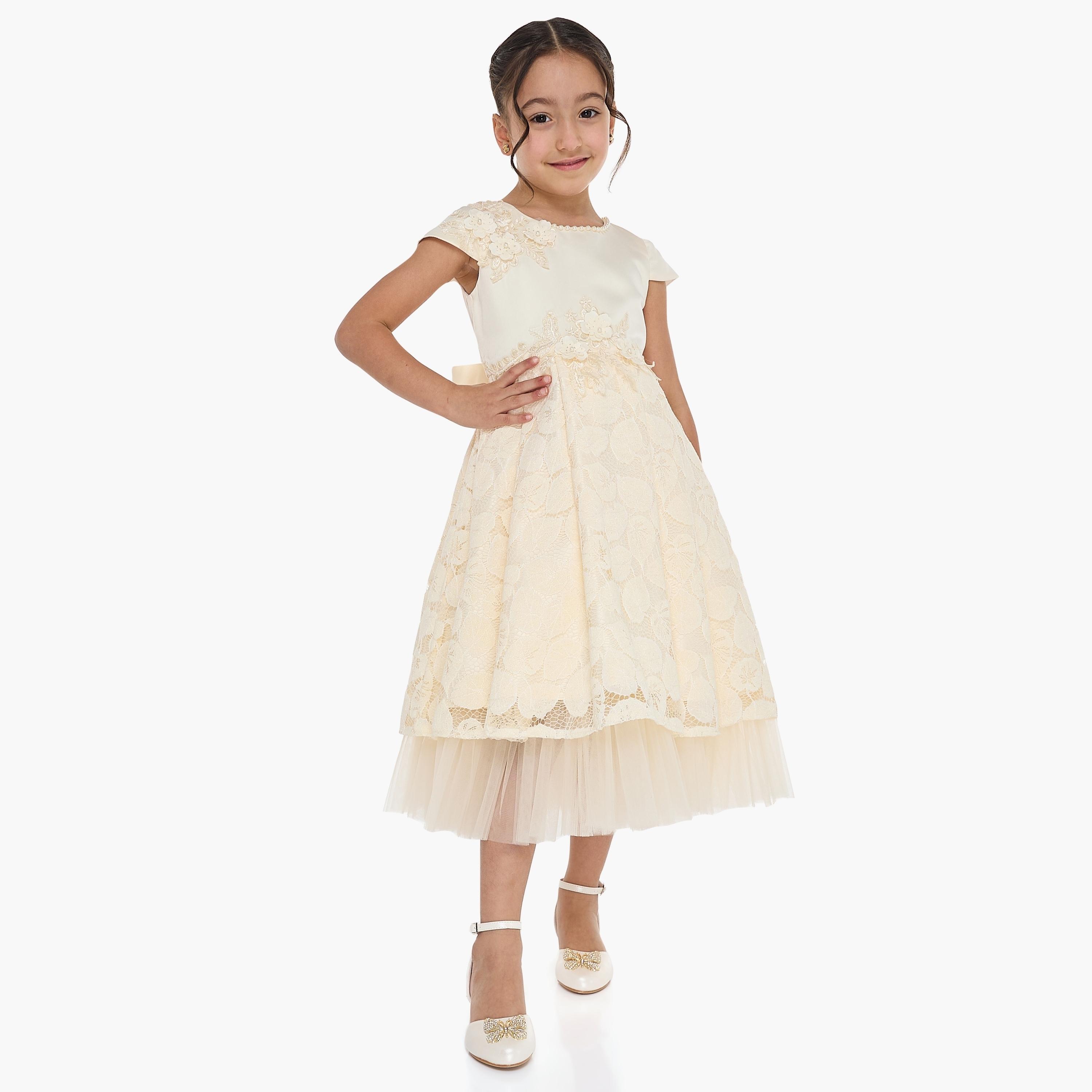 Victor and Jane Embroidered Cap Sleeves Dress-girls-clothing-dressesandjumpsuits-image-1