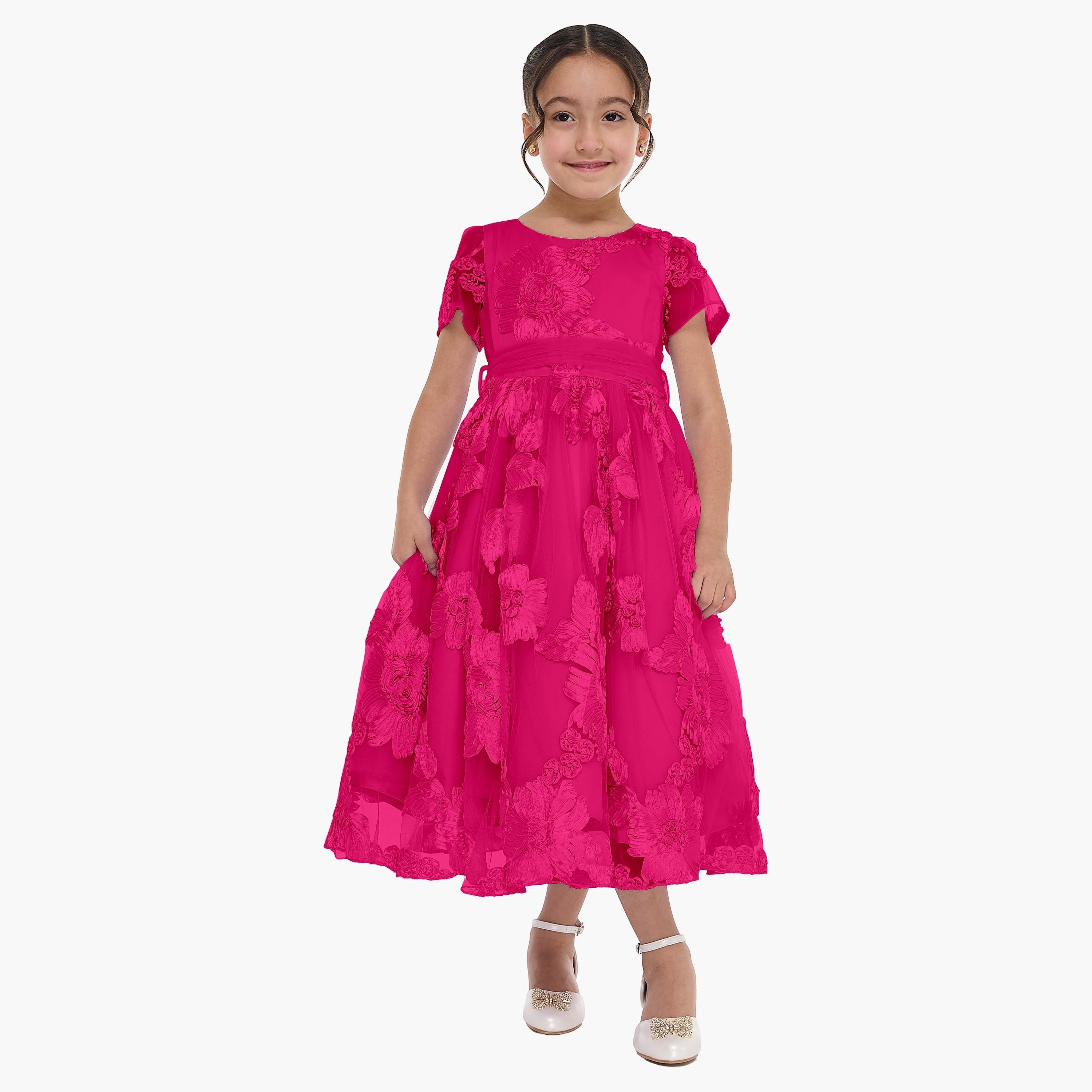 Victor and Jane Floral Printed Short Sleeves Dress-girls-clothing-dressesandjumpsuits-image-1