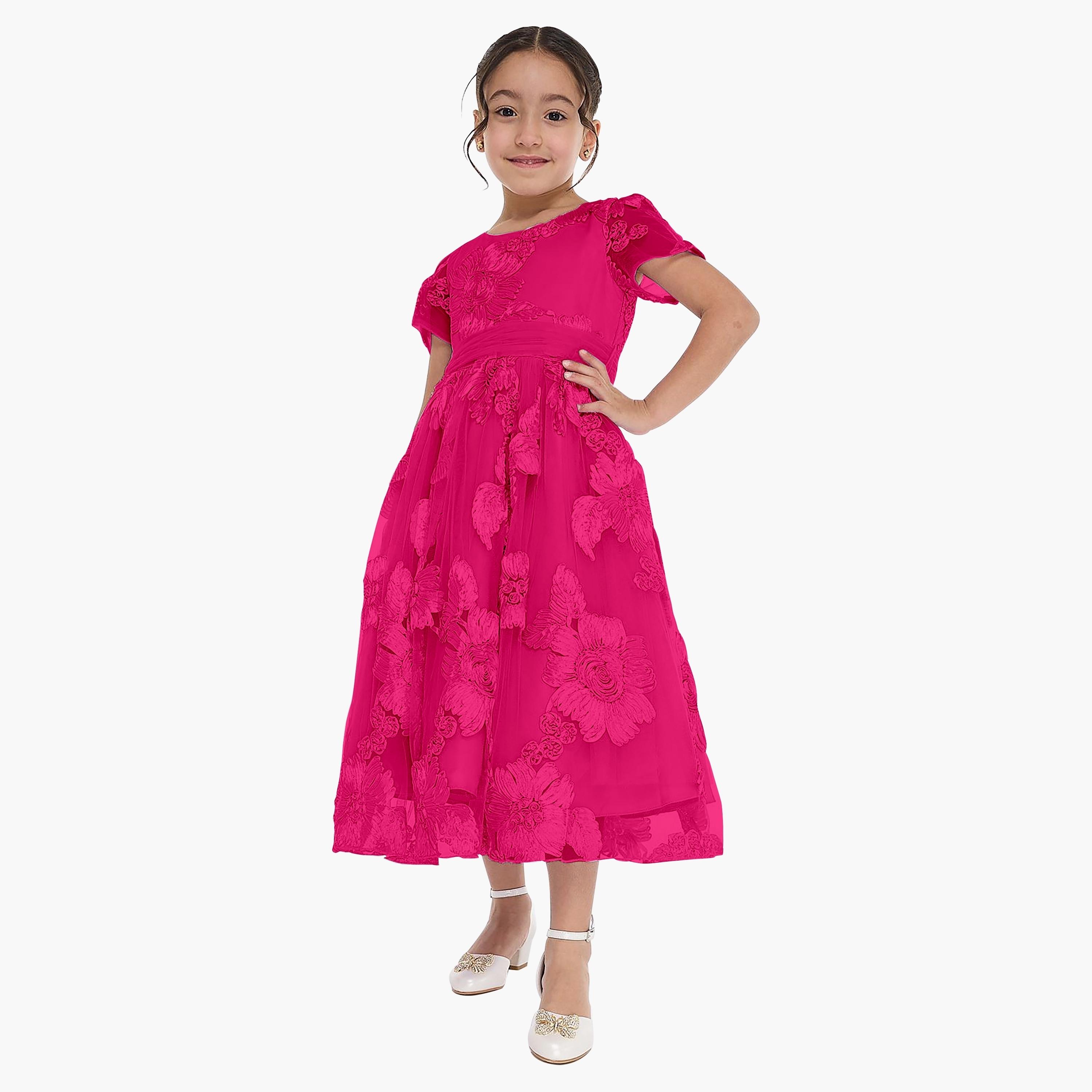 Victor and Jane Floral Printed Short Sleeves Dress-girls-clothing-dressesandjumpsuits-image-2