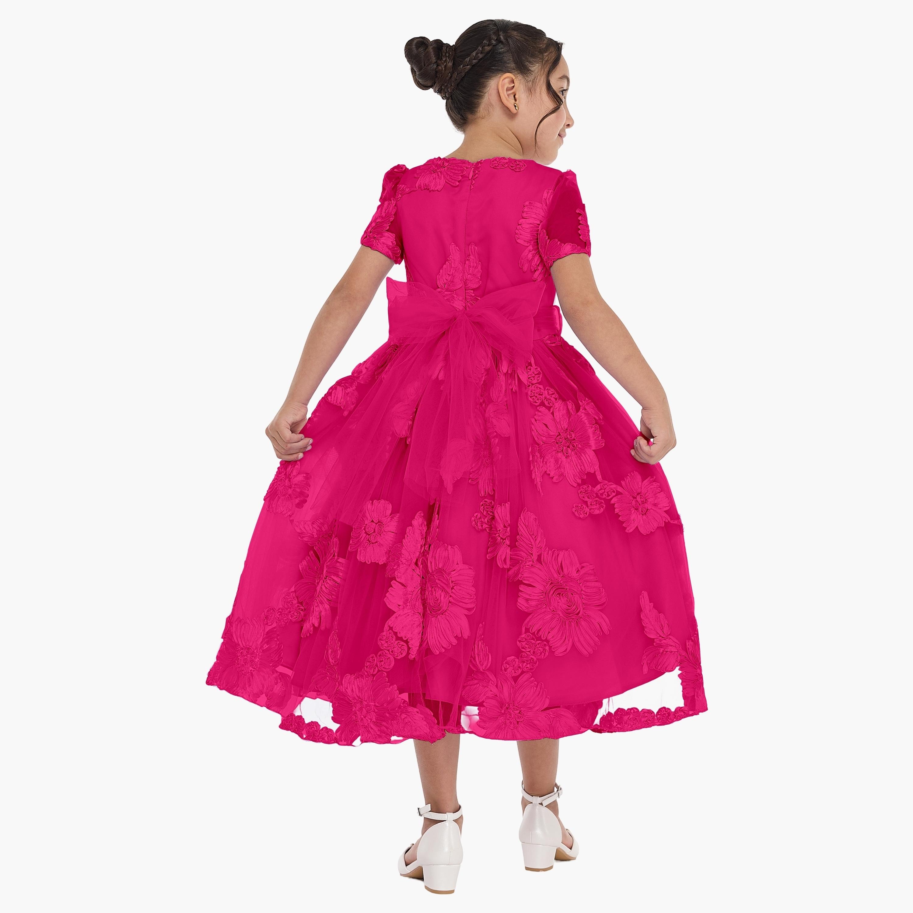 Victor and Jane Floral Printed Short Sleeves Dress-girls-clothing-dressesandjumpsuits-image-3
