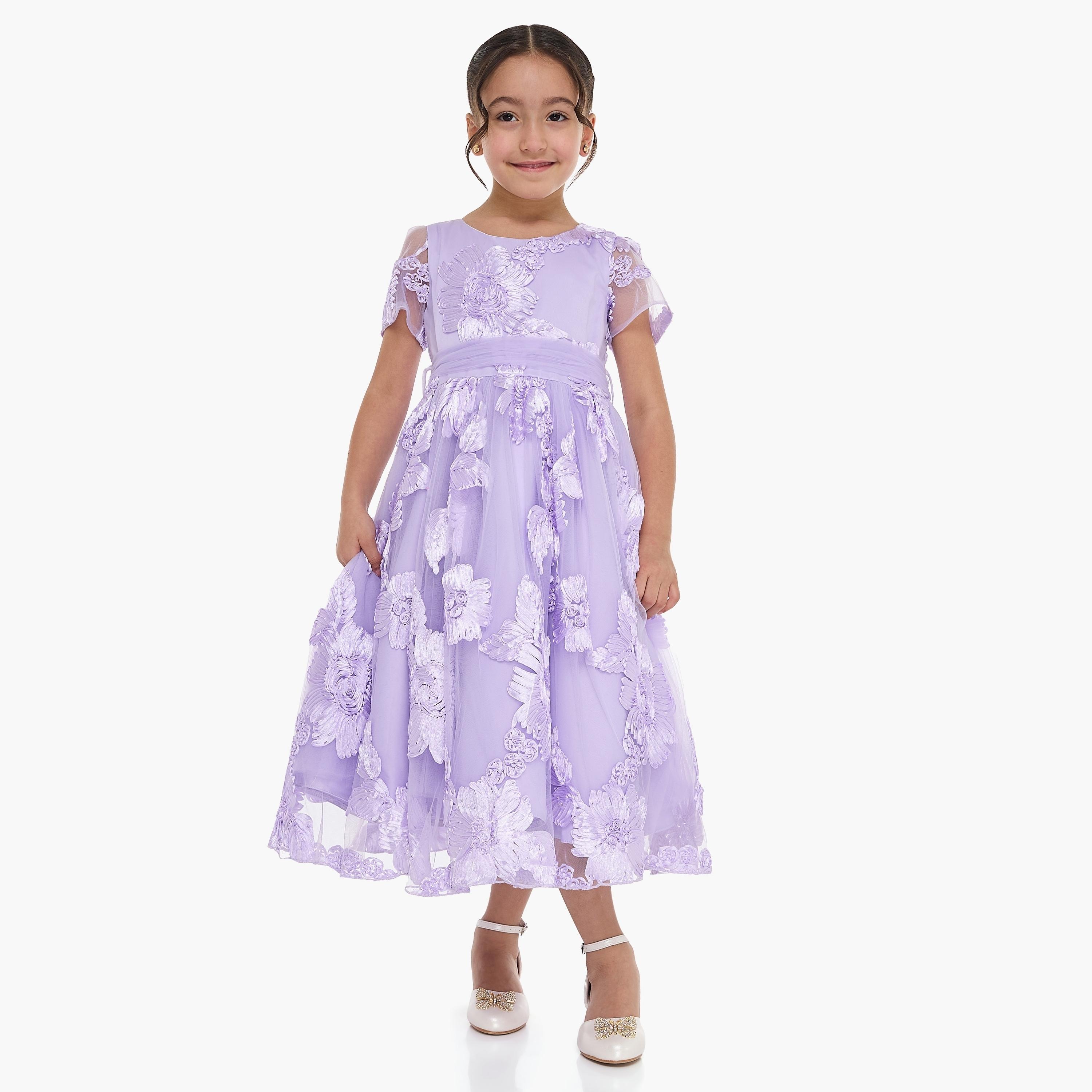 Victor and Jane Floral Printed Short Sleeves Dress-girls-clothing-dressesandjumpsuits-image-1
