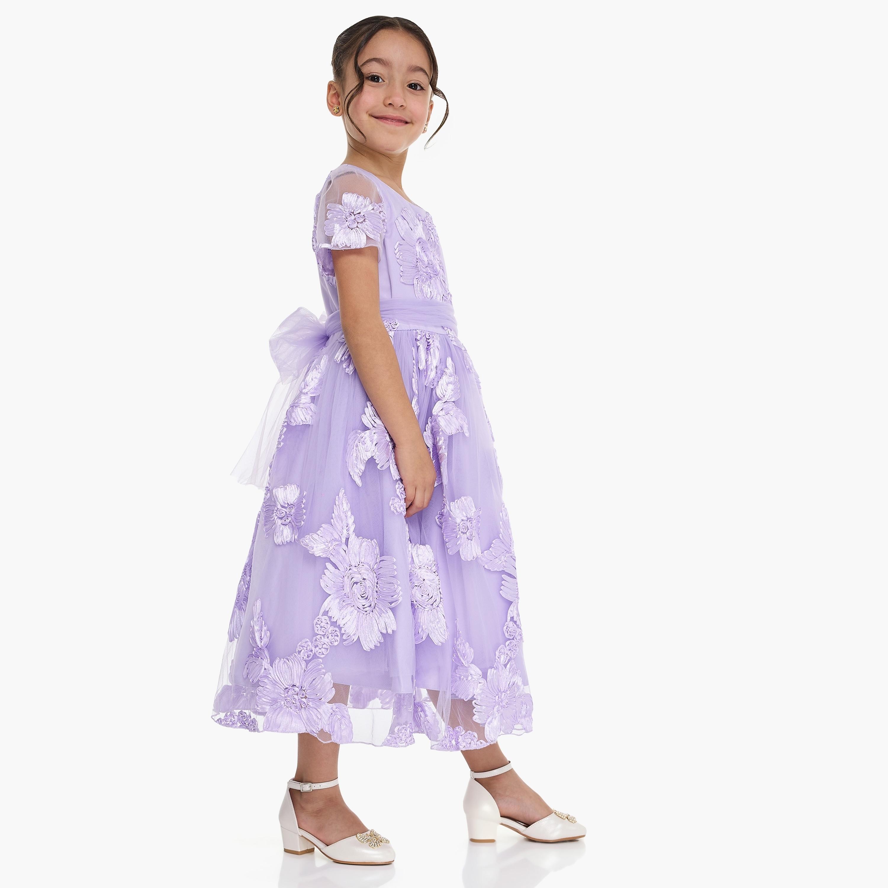 Victor and Jane Floral Printed Short Sleeves Dress-girls-clothing-dressesandjumpsuits-image-3
