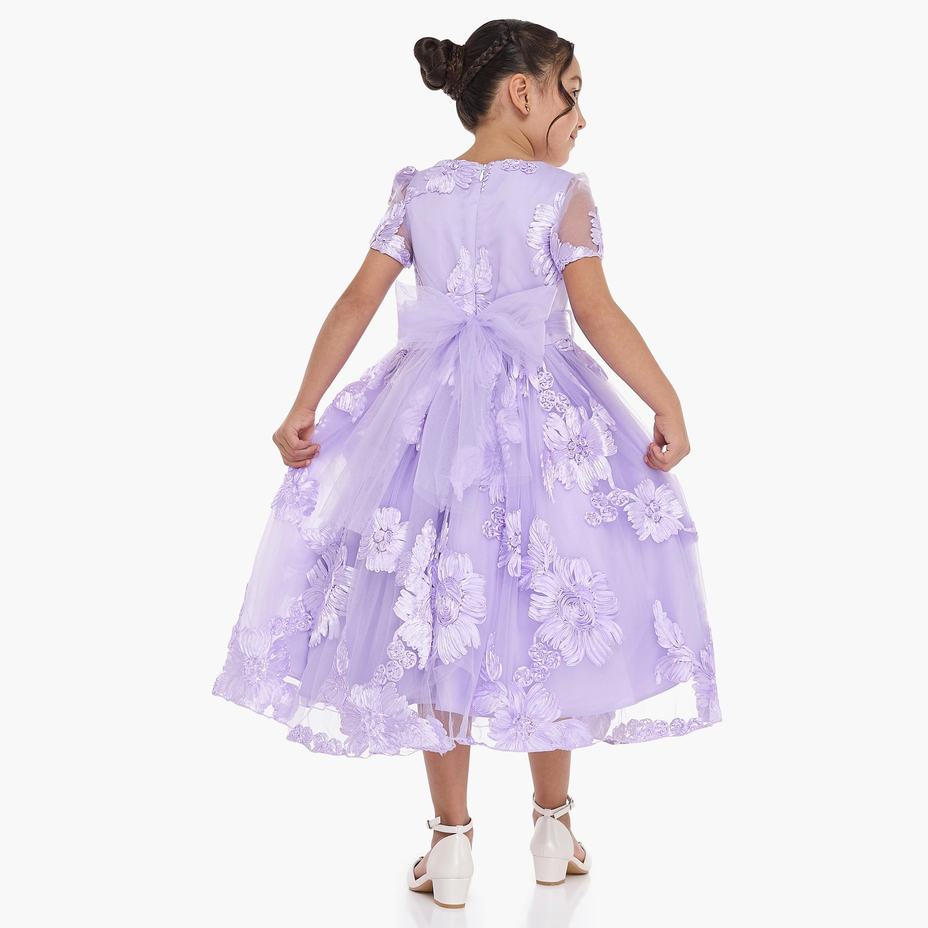 Victor and Jane Floral Printed Short Sleeves Dress-girls-clothing-dressesandjumpsuits-image-4