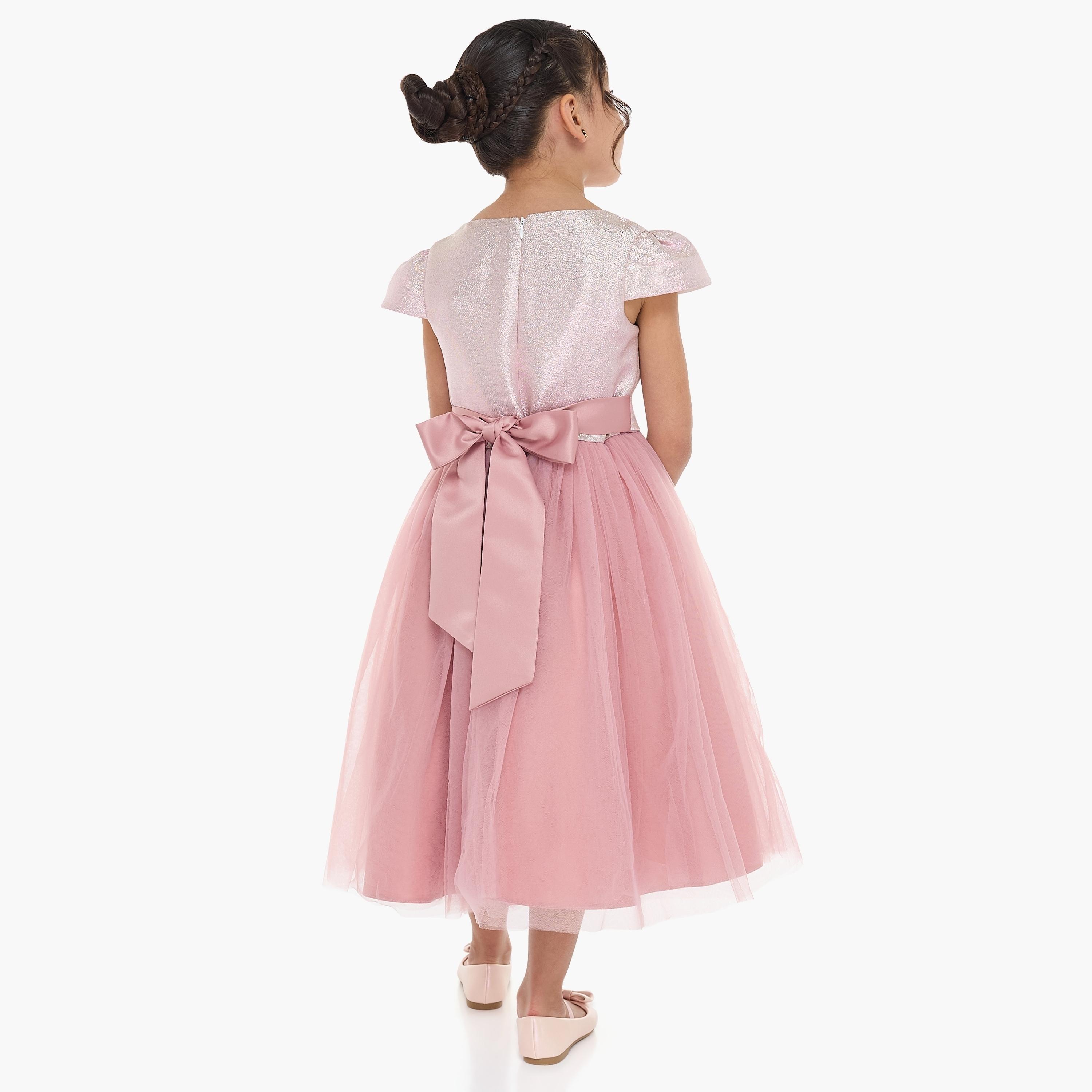 Victor and Jane Floral Printed Cap Sleeves Dress-girls-clothing-dressesandjumpsuits-image-4