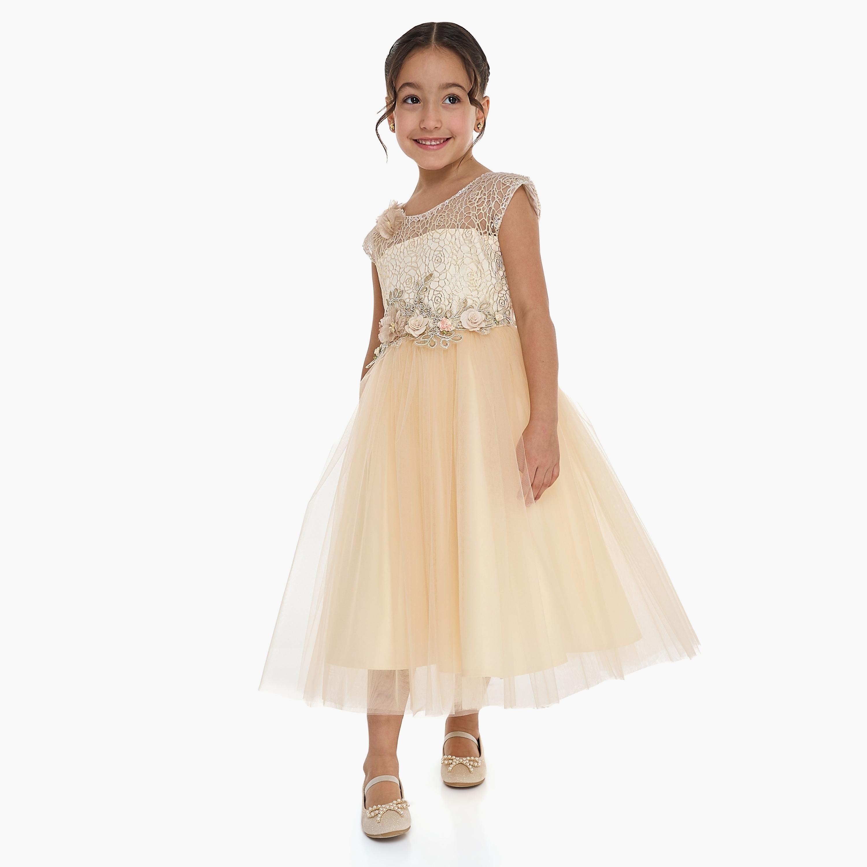 فستان مطرز بدون أكمام من فيكتور اند جين-girls-clothing-dressesandjumpsuits-image-2