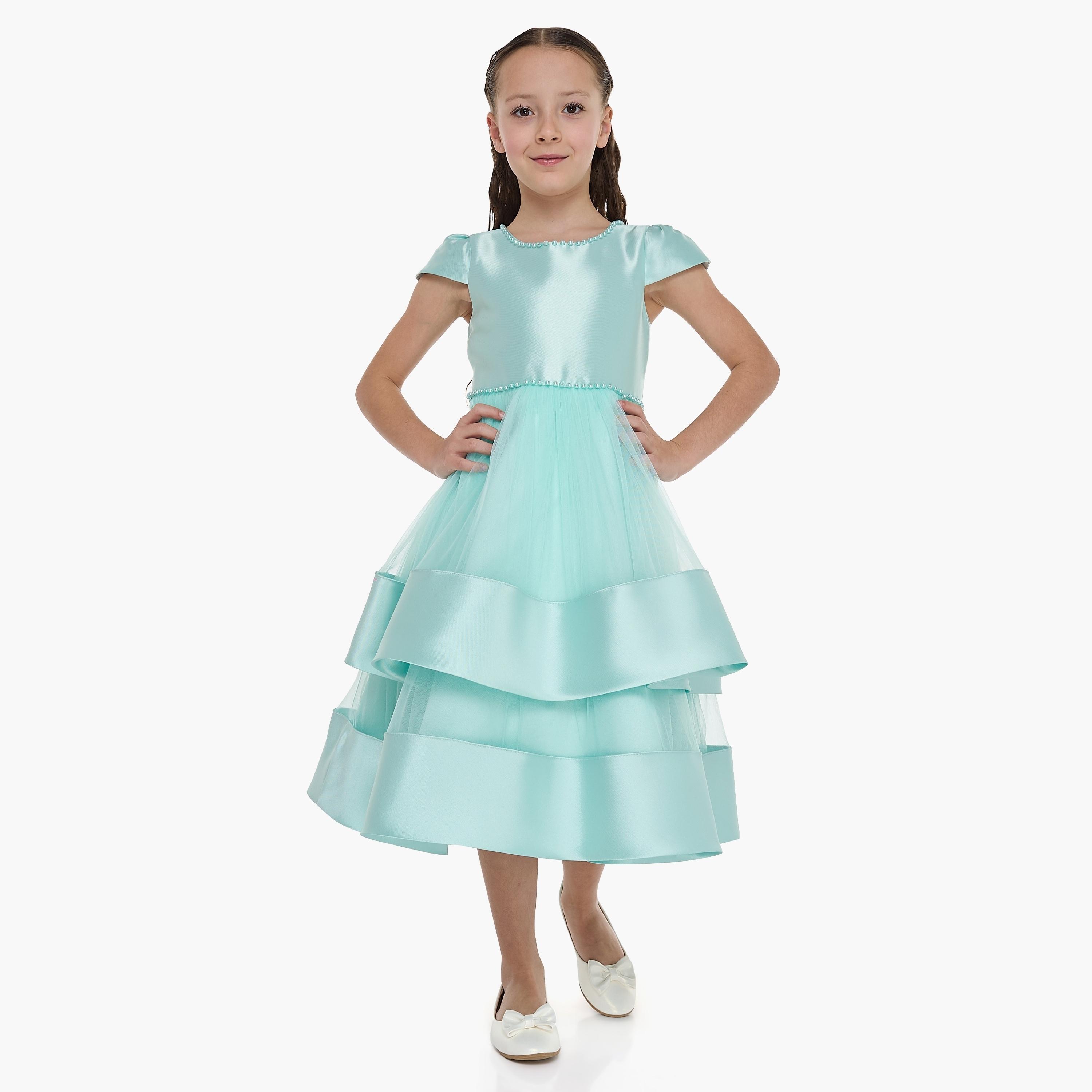 Victor and Jane Solid Cap Sleeves Dress-girls-clothing-dressesandjumpsuits-image-2