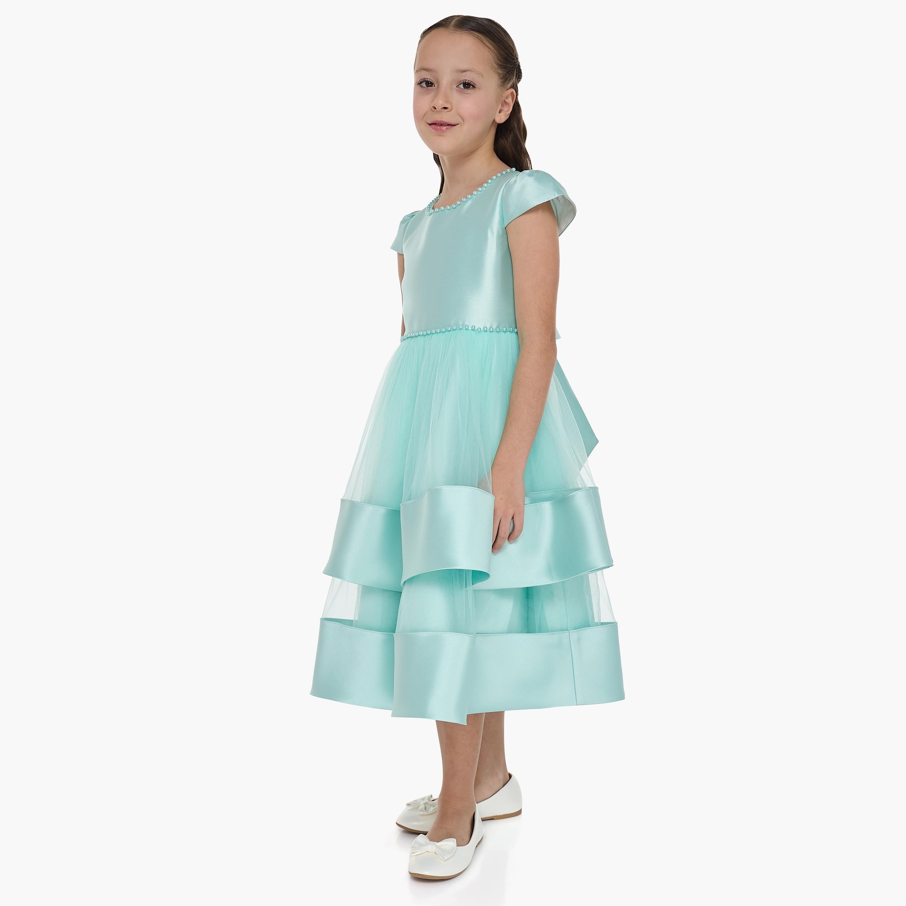 Victor and Jane Solid Cap Sleeves Dress-girls-clothing-dressesandjumpsuits-image-3