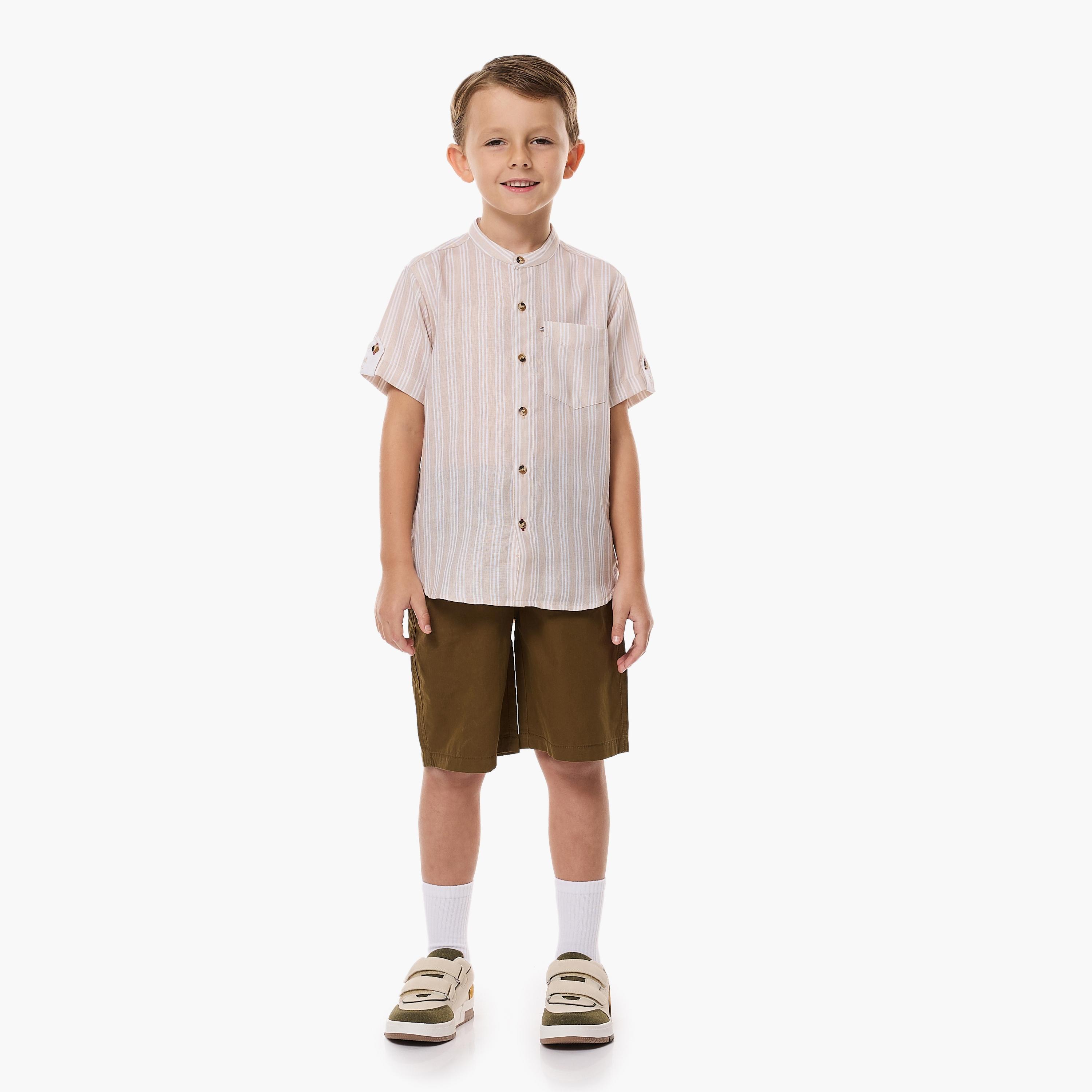 Victor and Jane Striped Short Sleeves Shirt with Shorts-baby-boys-clothing-setsandcoords-image-3