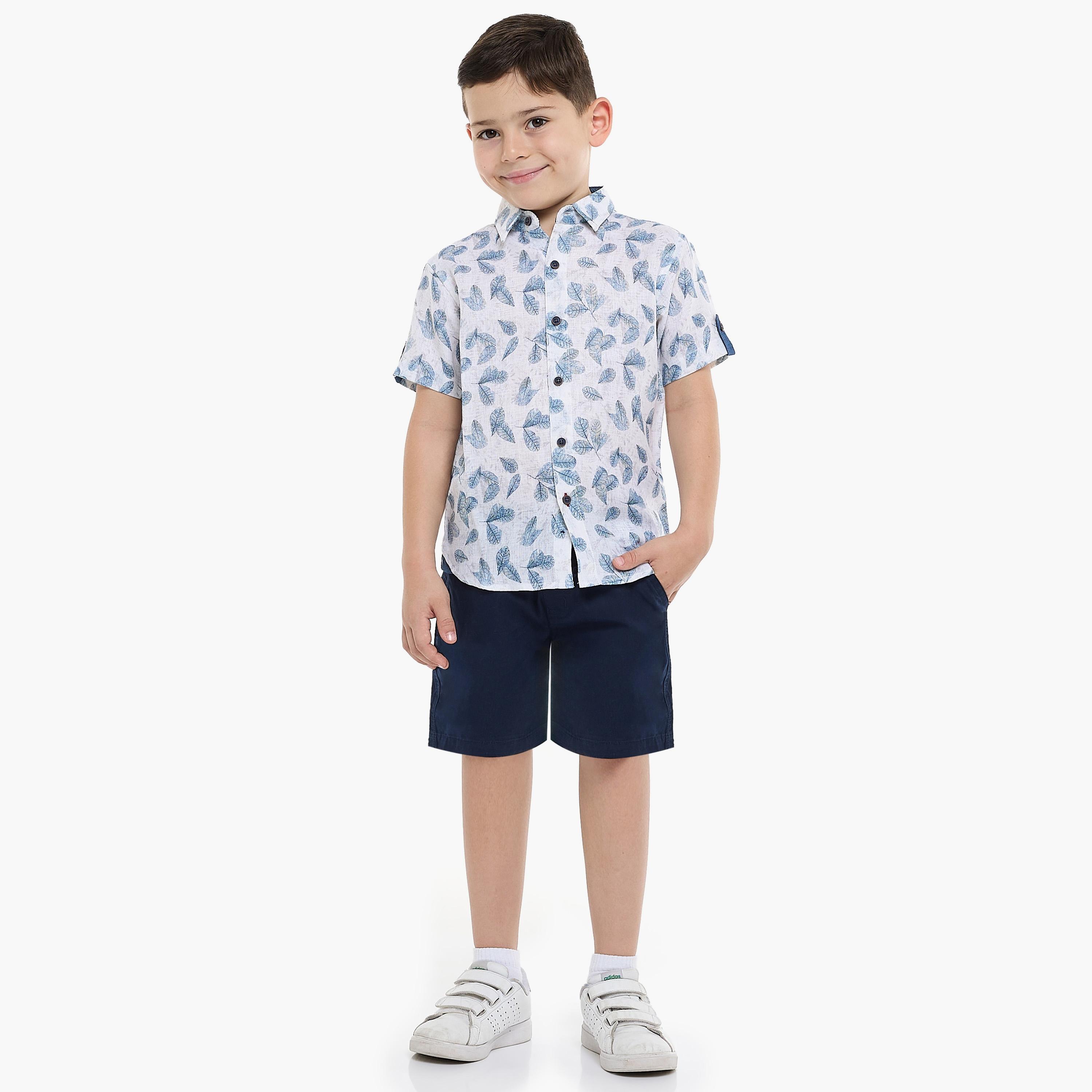 Victor and Jane Printed Short Sleeves Shirt with Shorts-boys-clothing-setsandcoords-image-1
