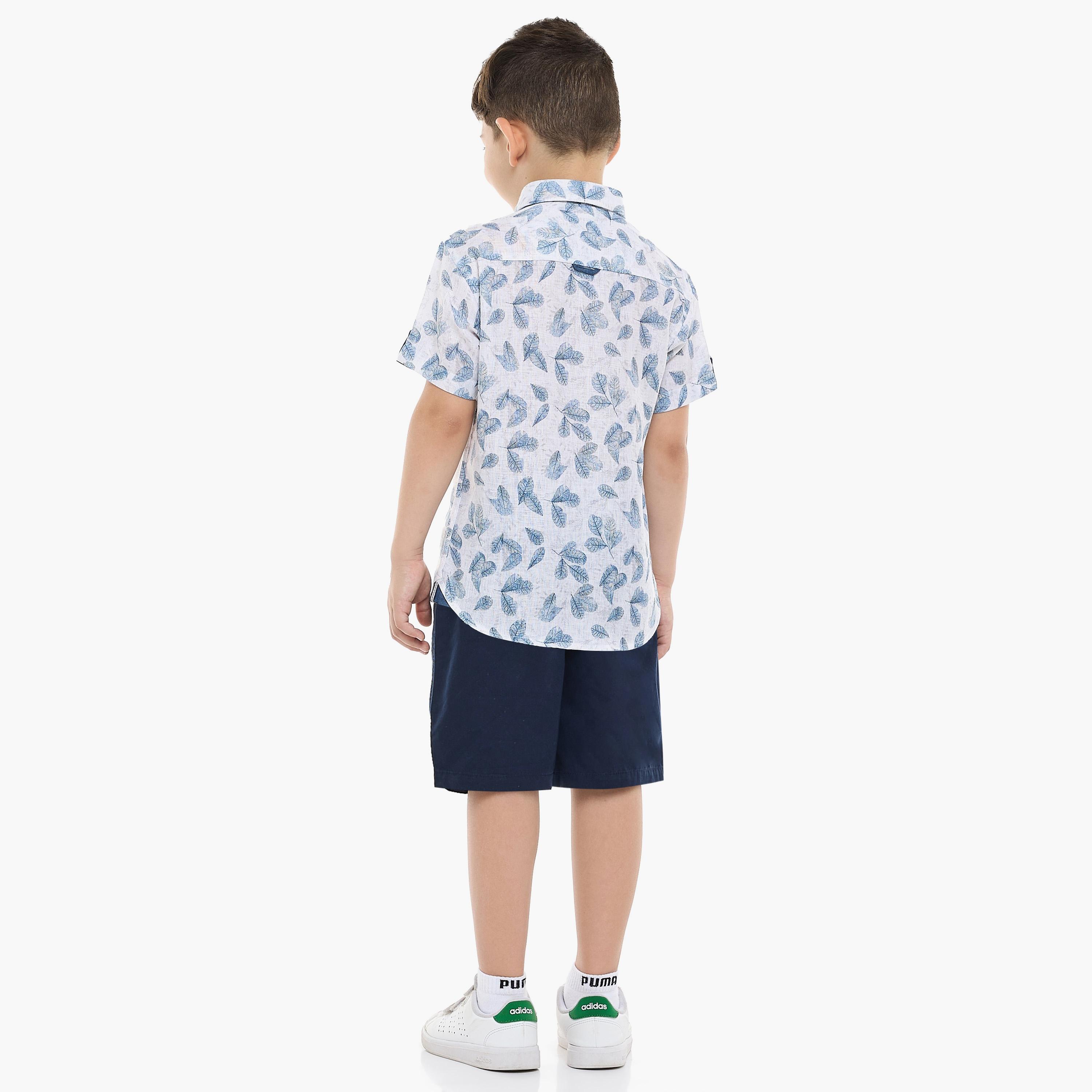 Victor and Jane Printed Short Sleeves Shirt with Shorts-boys-clothing-setsandcoords-image-2